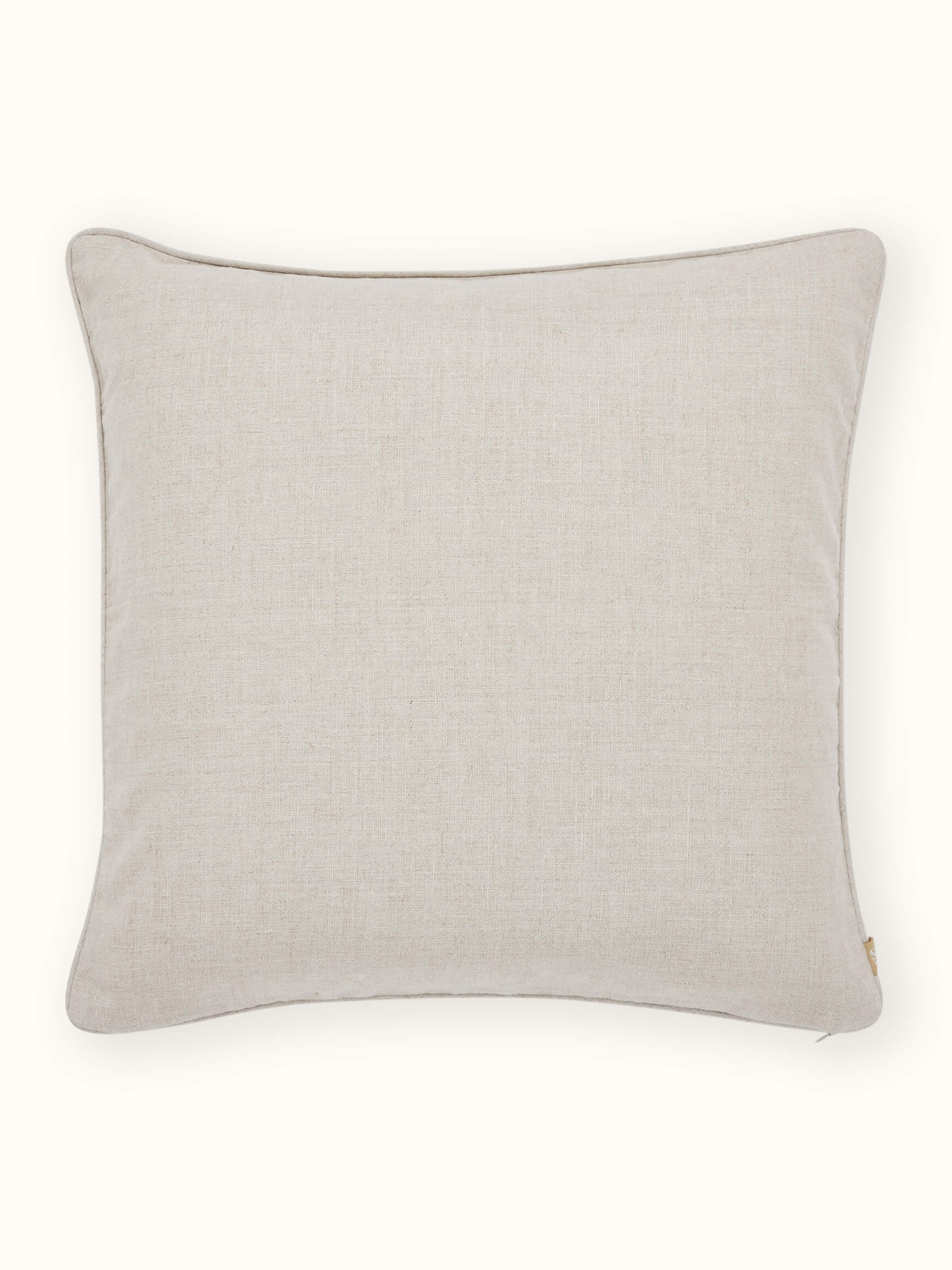 Mughal Miniature Magenta Linen Kashmir Chain Stitch Hand Embroidery Cushion Cover