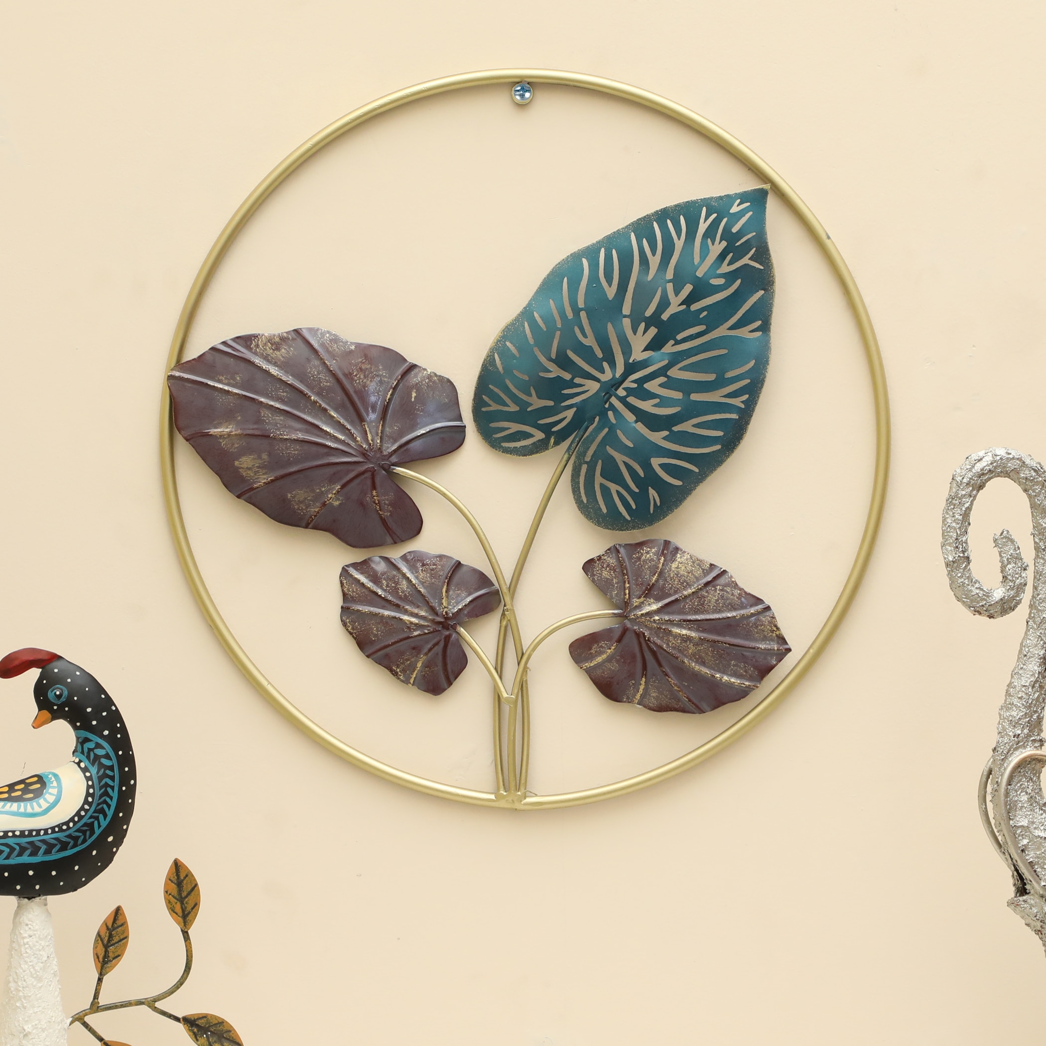 W-Divit Abstract Metal Wall Decor in Multicolor Set of 1 - Vedas Exports