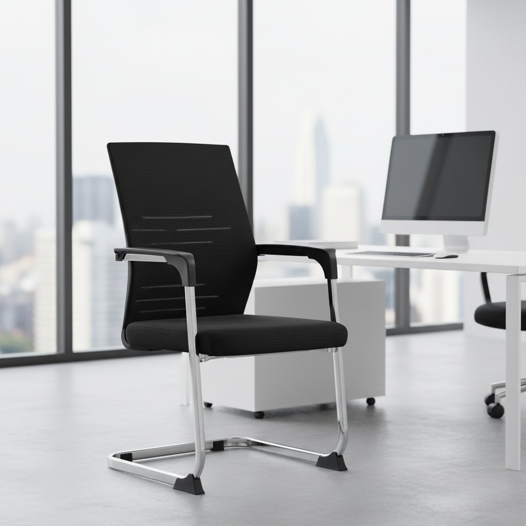 Kepler Brooks Yuvo Visitor Chair in Black Colour - Kepler Brooks