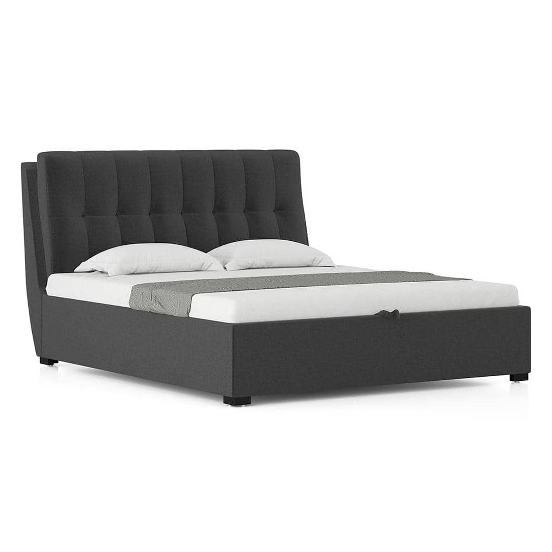 Bornholm Upholstered Storage Bed In Hydraulic in King Size with Urban Grey Colour