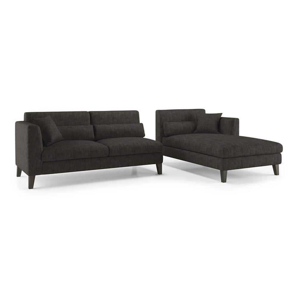 Lewis Sectional Sofa (Colour : Graphite Grey, Cushion : Soft, Seater : Right Aligned 3 Seater + Right Aligned Chaise)