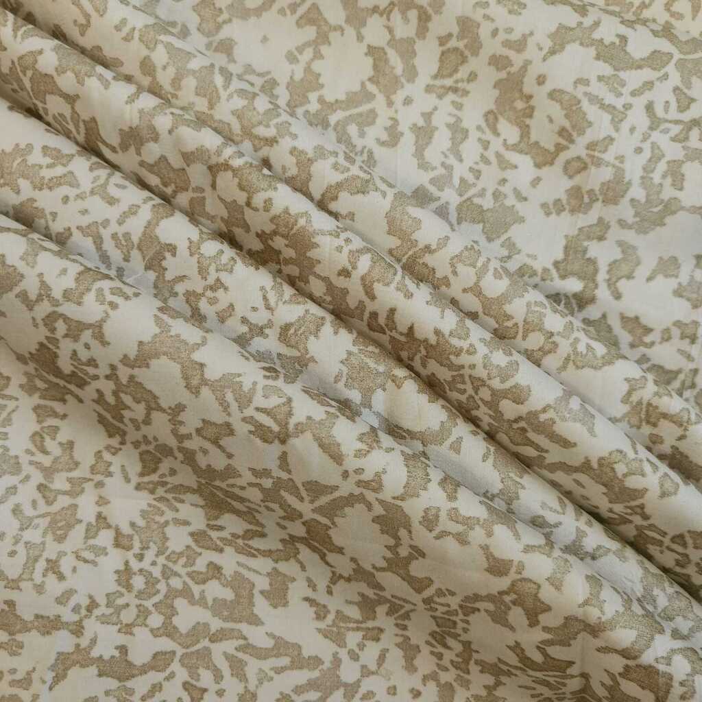 Off White Color Floral 400 TC Cotton Satin Flat Super King Bed Size Bedsheet With 2 Pilllow Covers  Threads