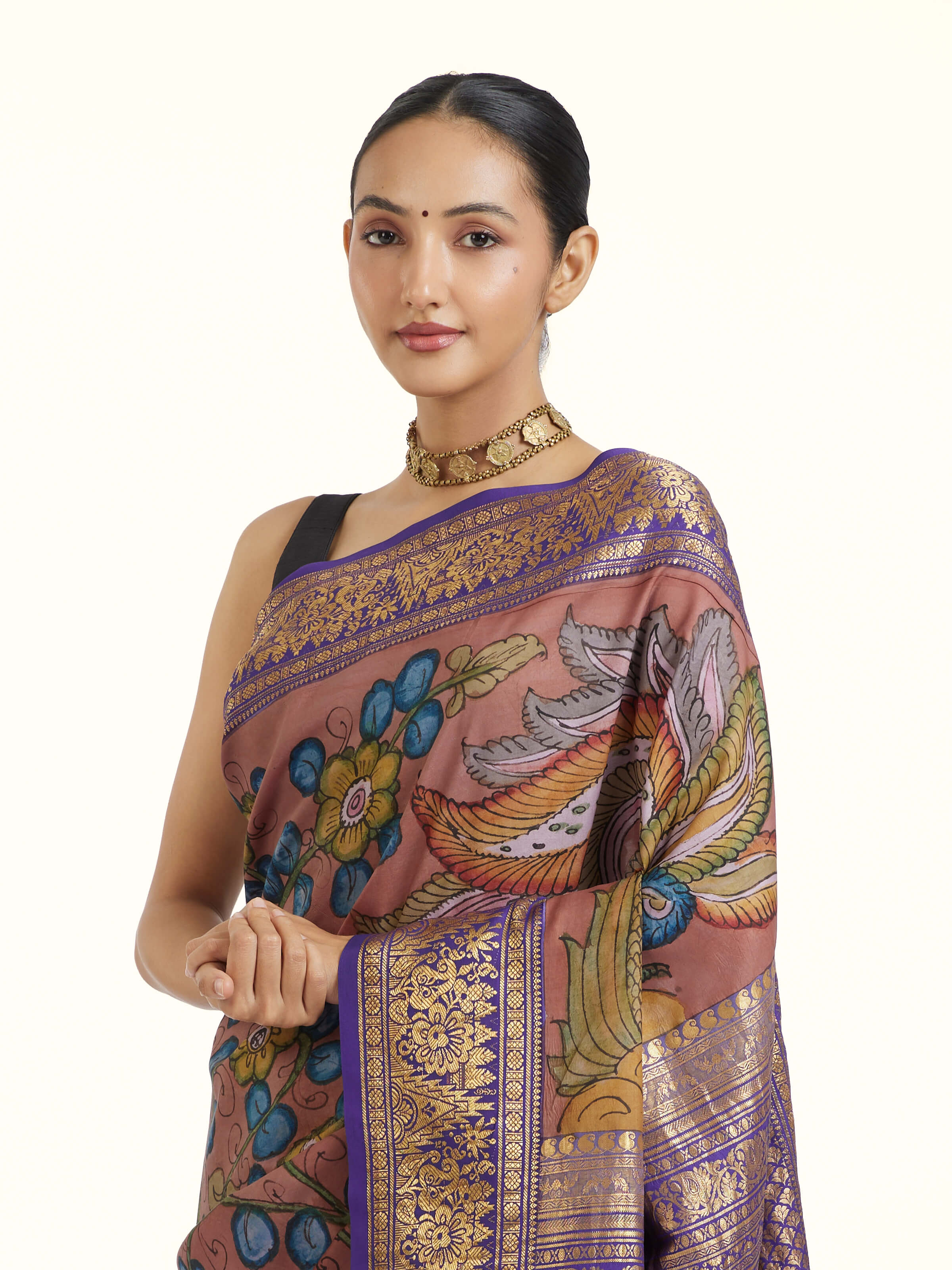 Kalamkari Kanchi Silk Saree