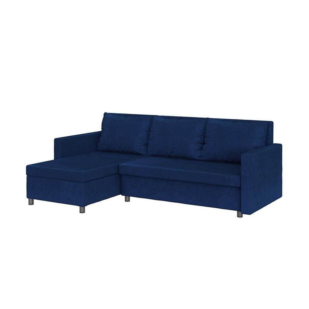 Wego 3 RHS Sofa cum Bed with Storage in Navy Blue Colour
