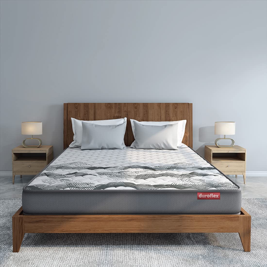 Durobond Pro Dual Side Reversible Coir Mattress, Firm and Medium Firm Comfort Grey (84 x 72 in, 5 Inches)