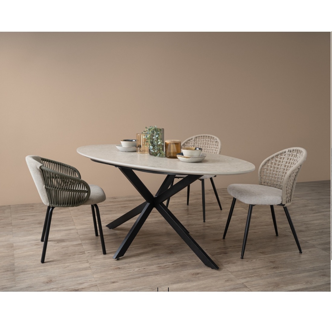Scandinavian Atlas Dining Chair Matte Black Finish - Nestnordic