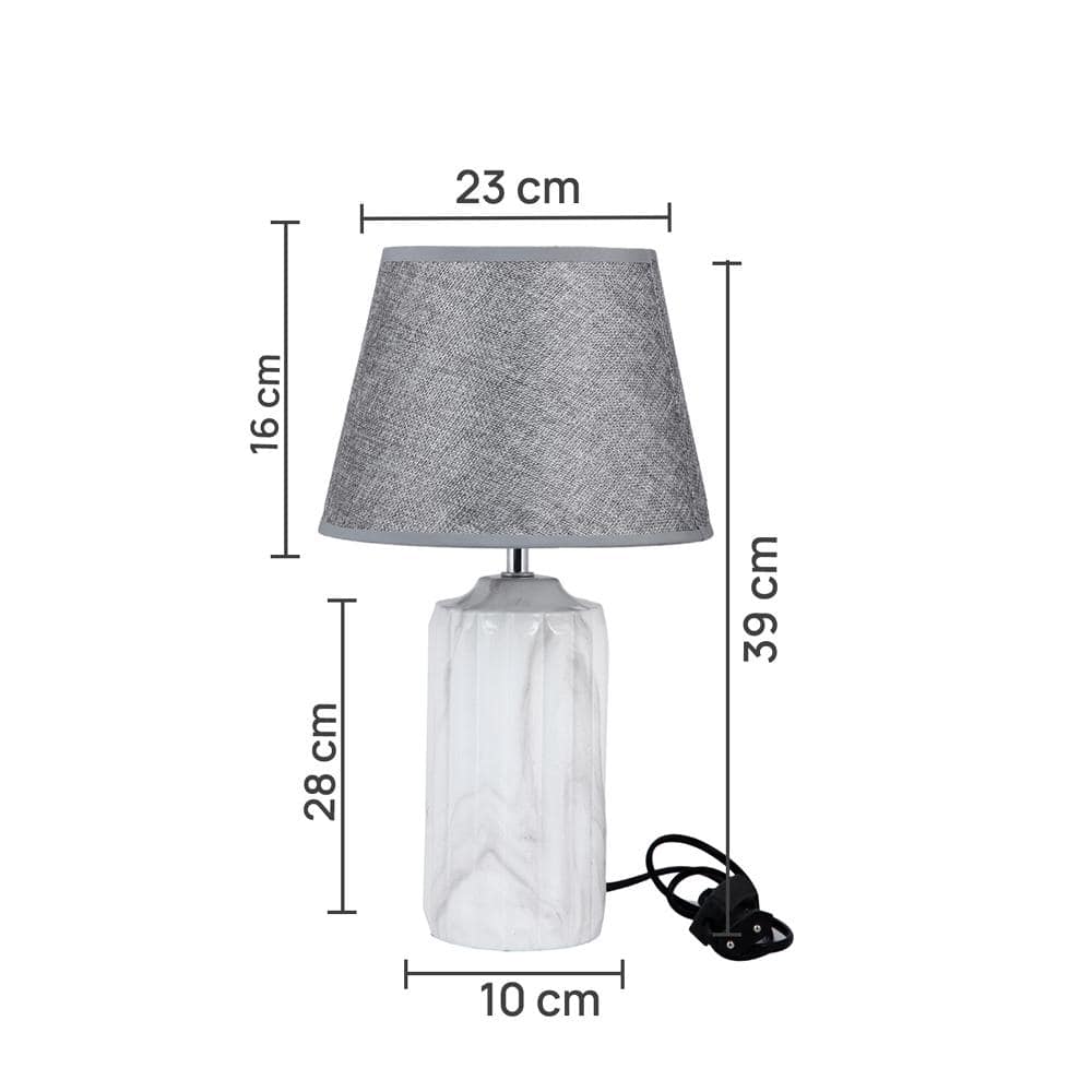 Luxury Matte Charcoal Grey Table Lamp Grey Base