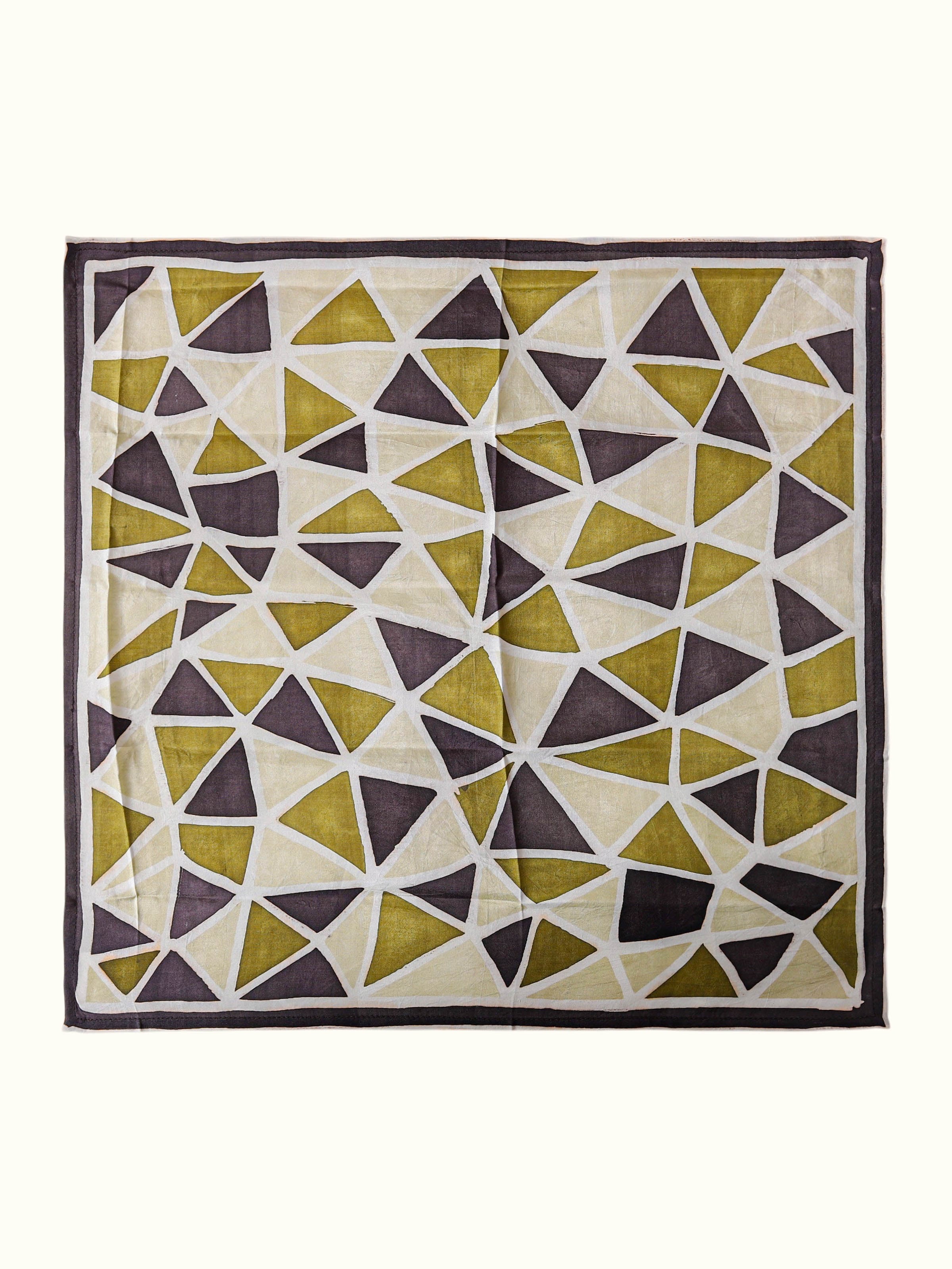 detail view of assorted silk discharge block printed pocket squares design