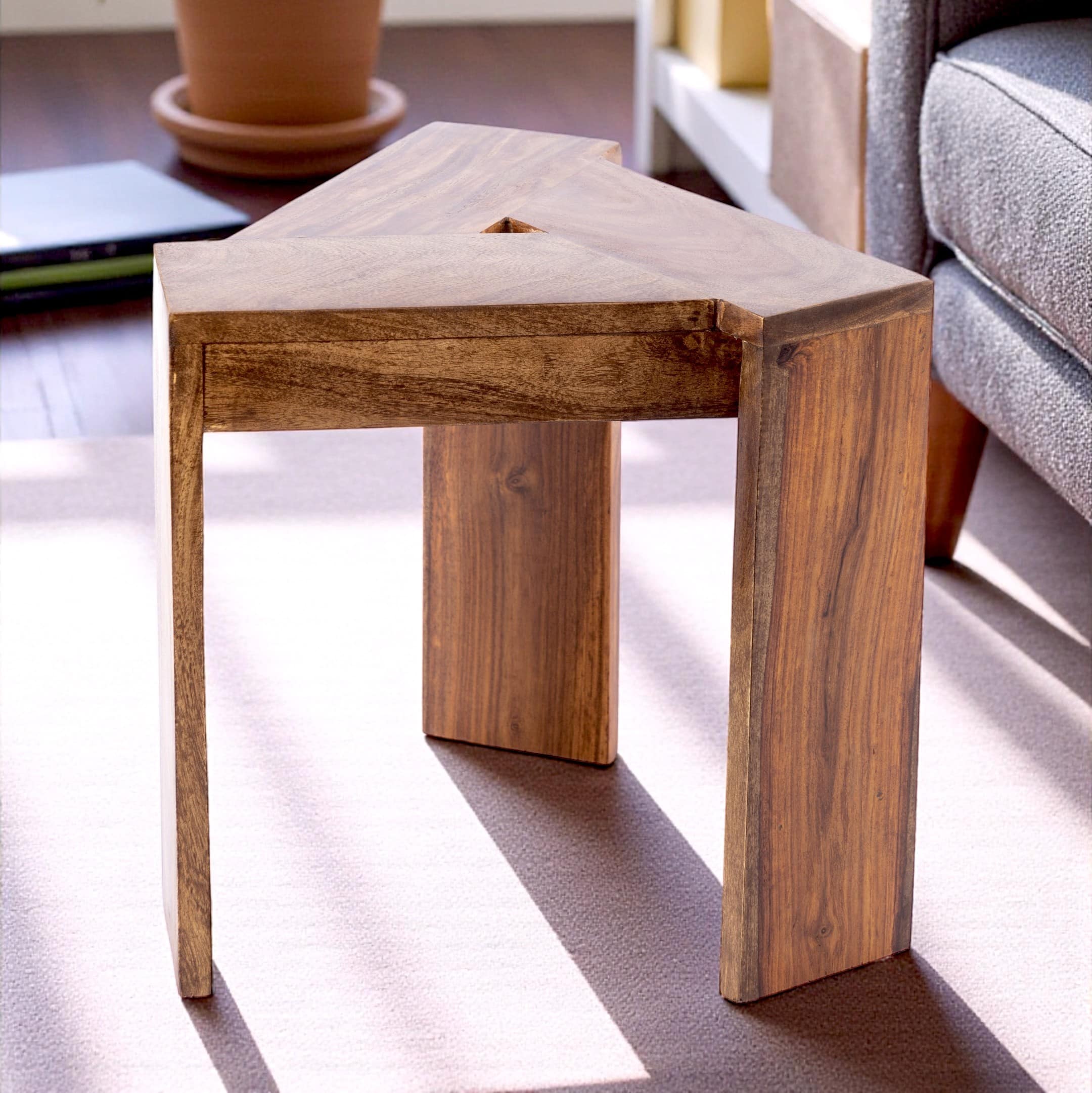 Avina End Table - Teak Finish
