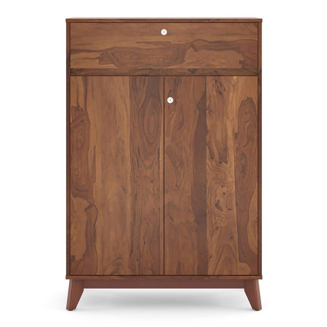 Webster 15 Pair Shoe Rack With Drawer in Sheesham Finish