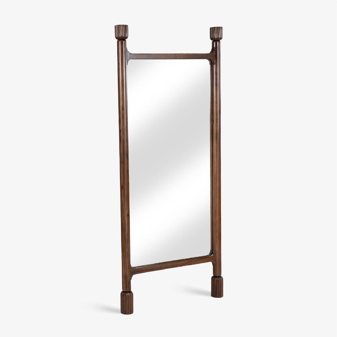 Nivah Solid Wood Floor Mirror in Brown Colour - Orange Tree