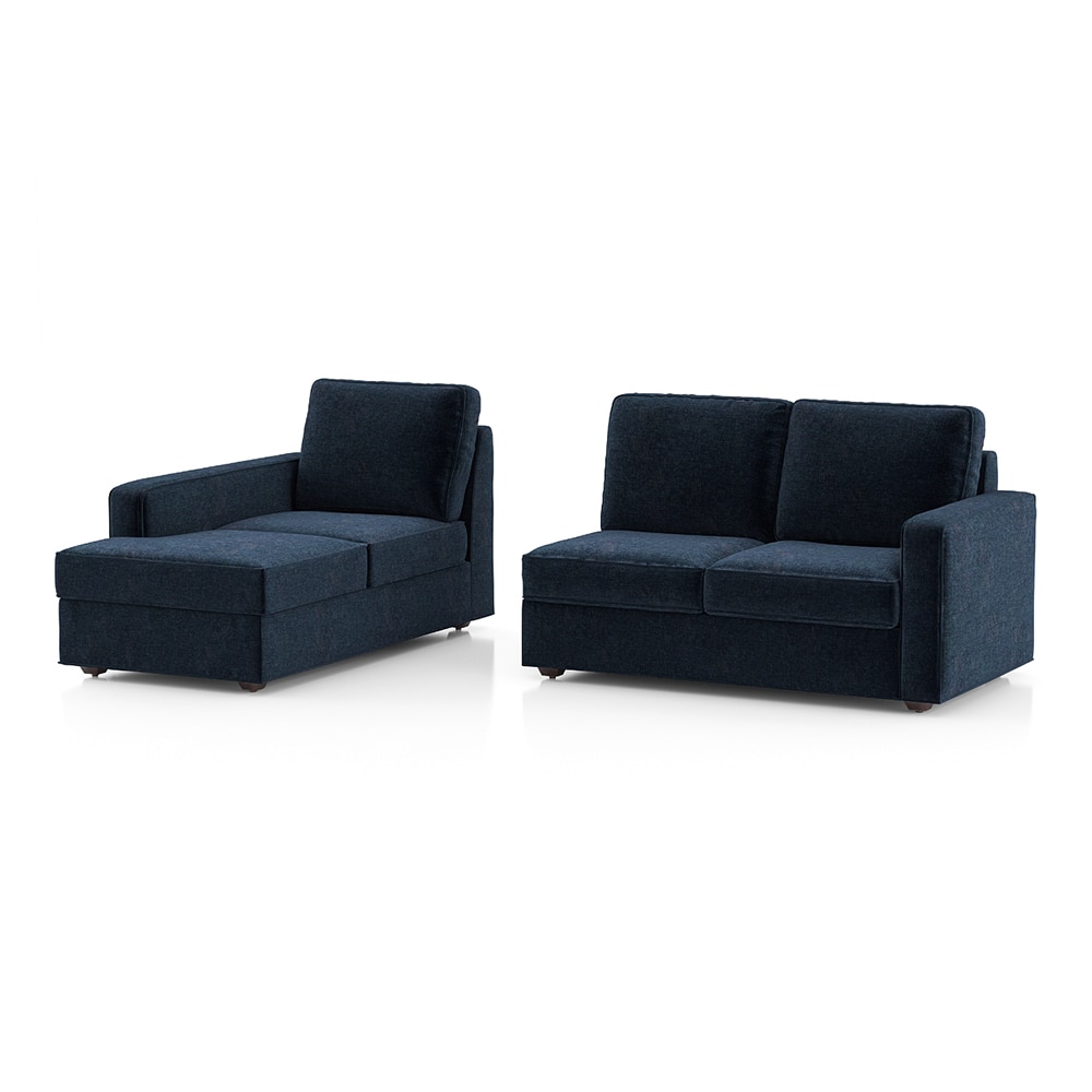 Apollo Compact Sofa (Colour : Cobalt, Cushion : Hard, Back Type : Regular, Seating Capacity : Left Aligned 2 Seater + Left Aligned Chaise)