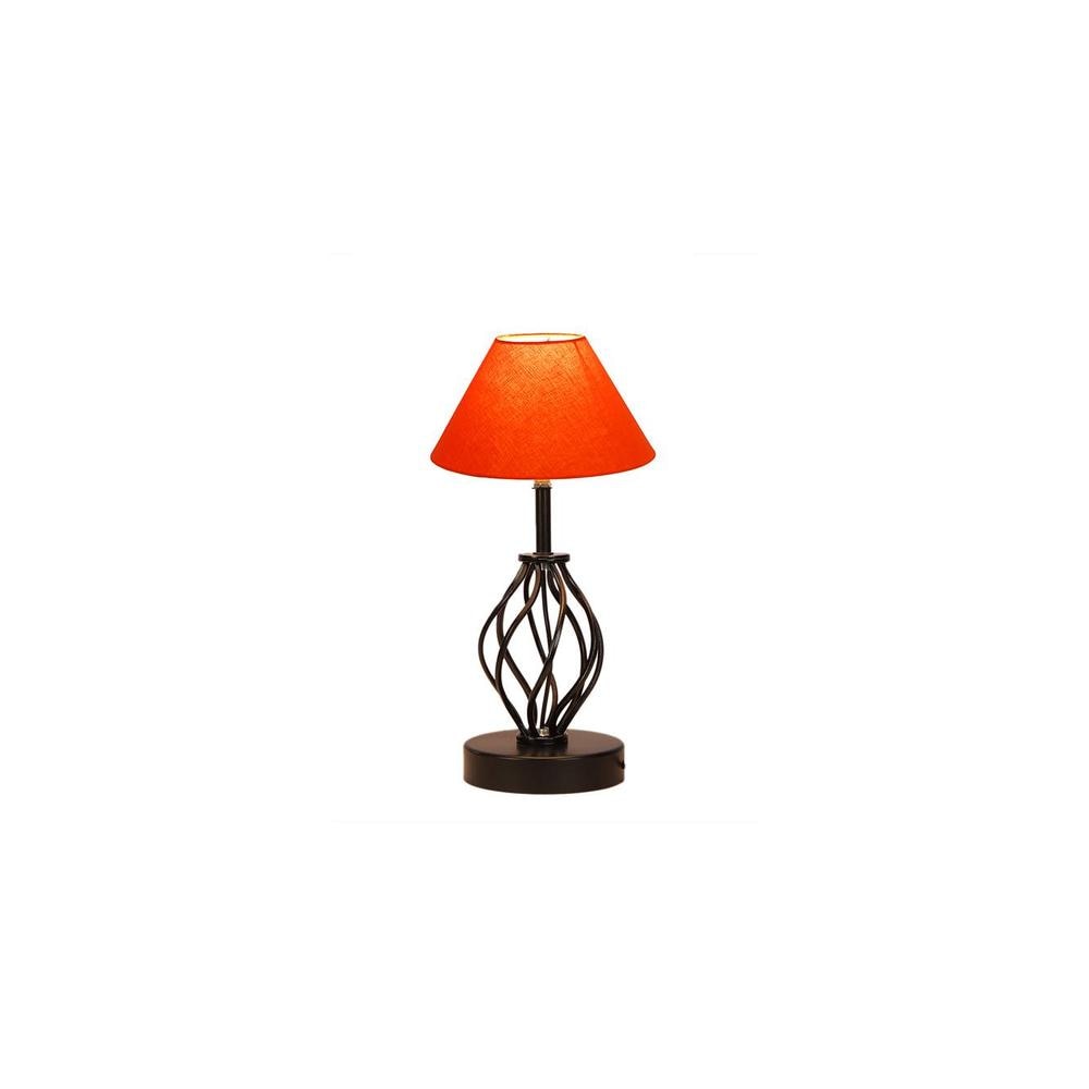 Jocelyn Orange cotton Table lamp with Iron Base