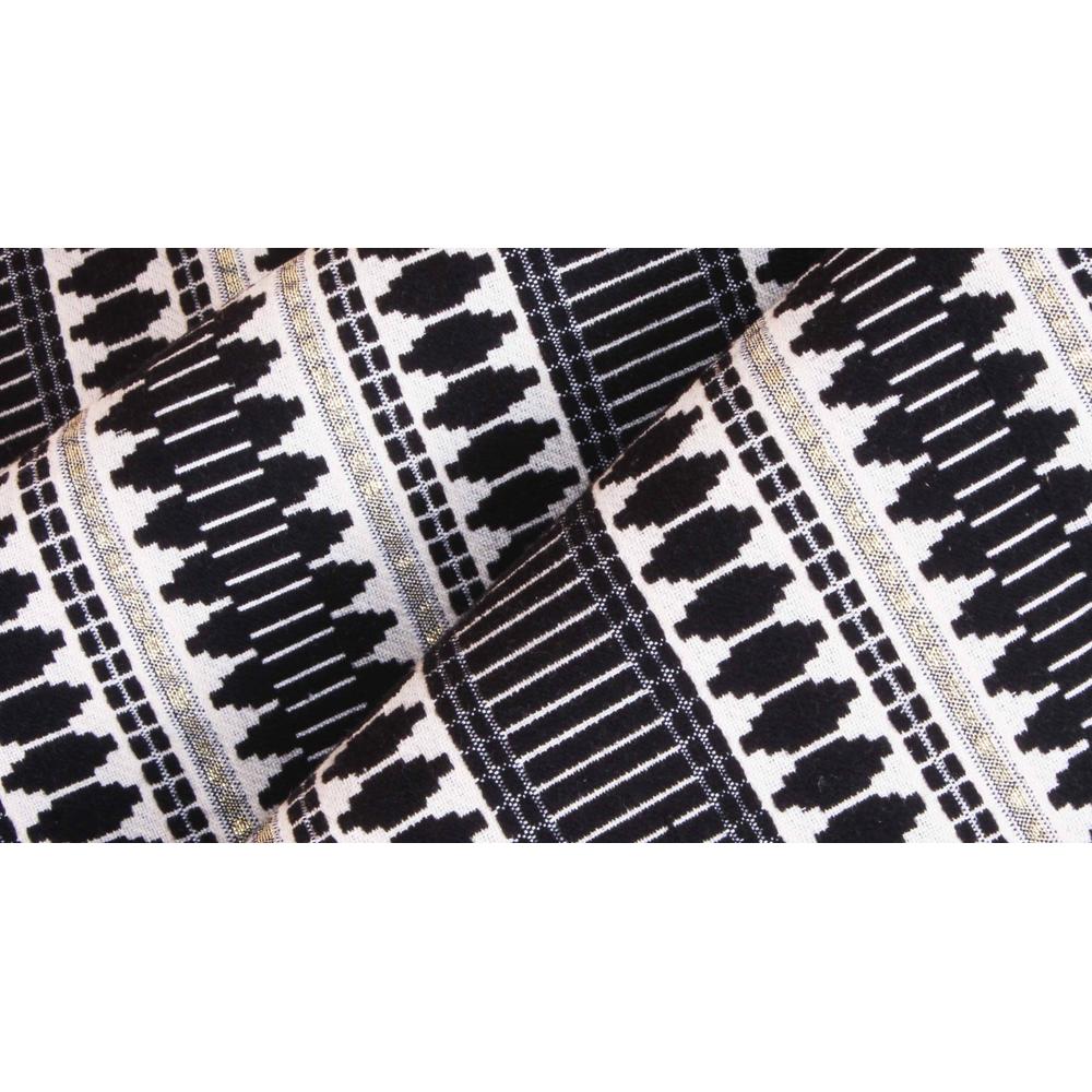 Acrylic Striped Cushion Cover with Lace Set of 2 (12 X 18 Inches)