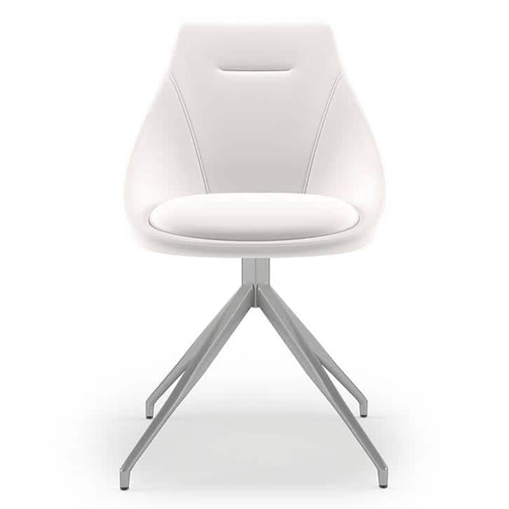 Doris Leatherette Accent Chair in White Colour