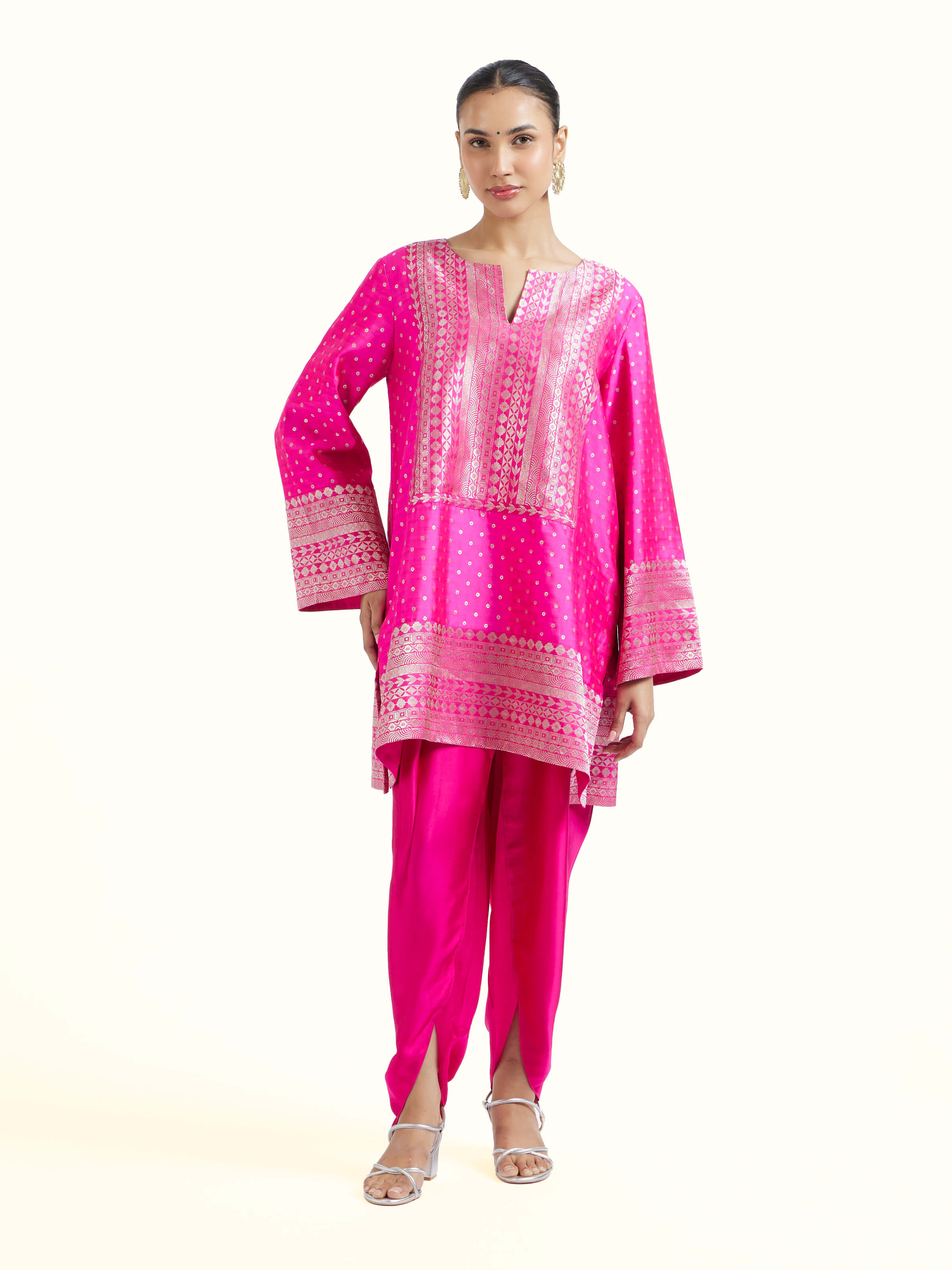 Pink Silk Banarasi Co-Ord Set