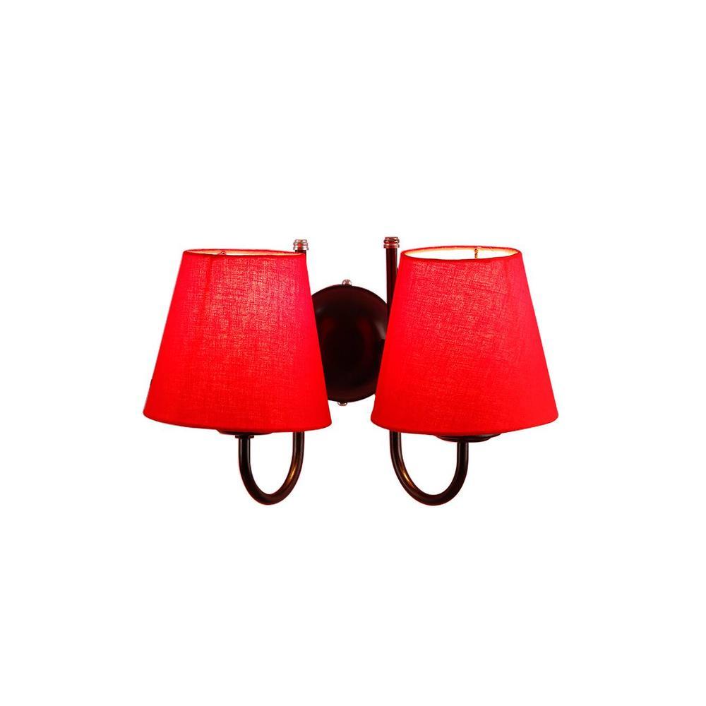 Hether Red Fabric Wall Light