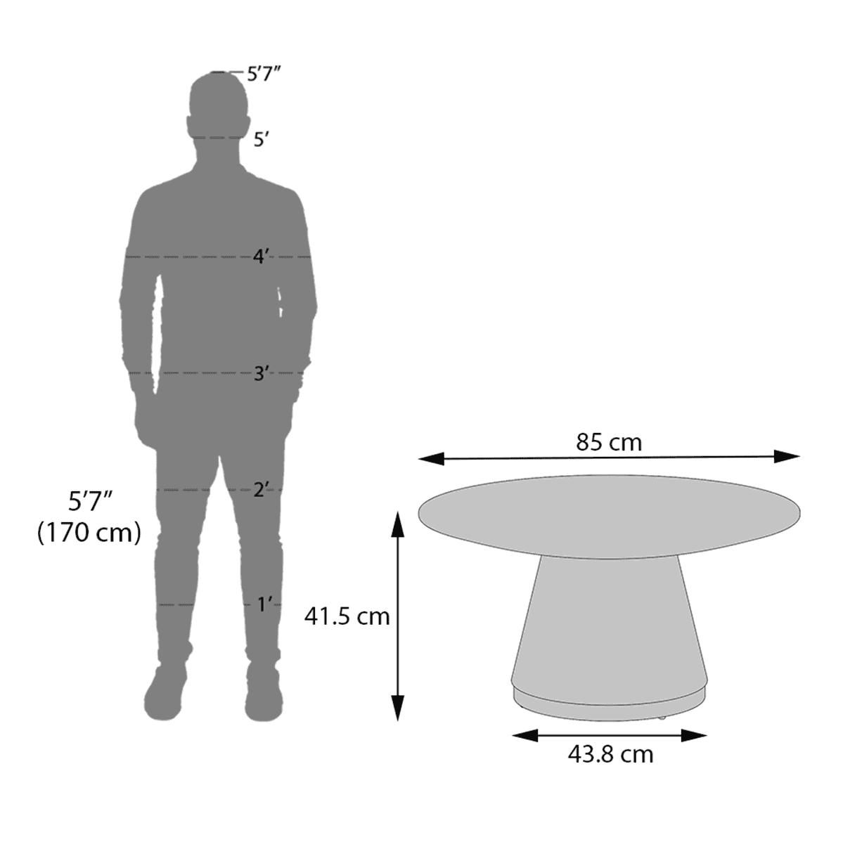 Odin Round Solid Wood Coffee Table In Mocha Walnut Finish