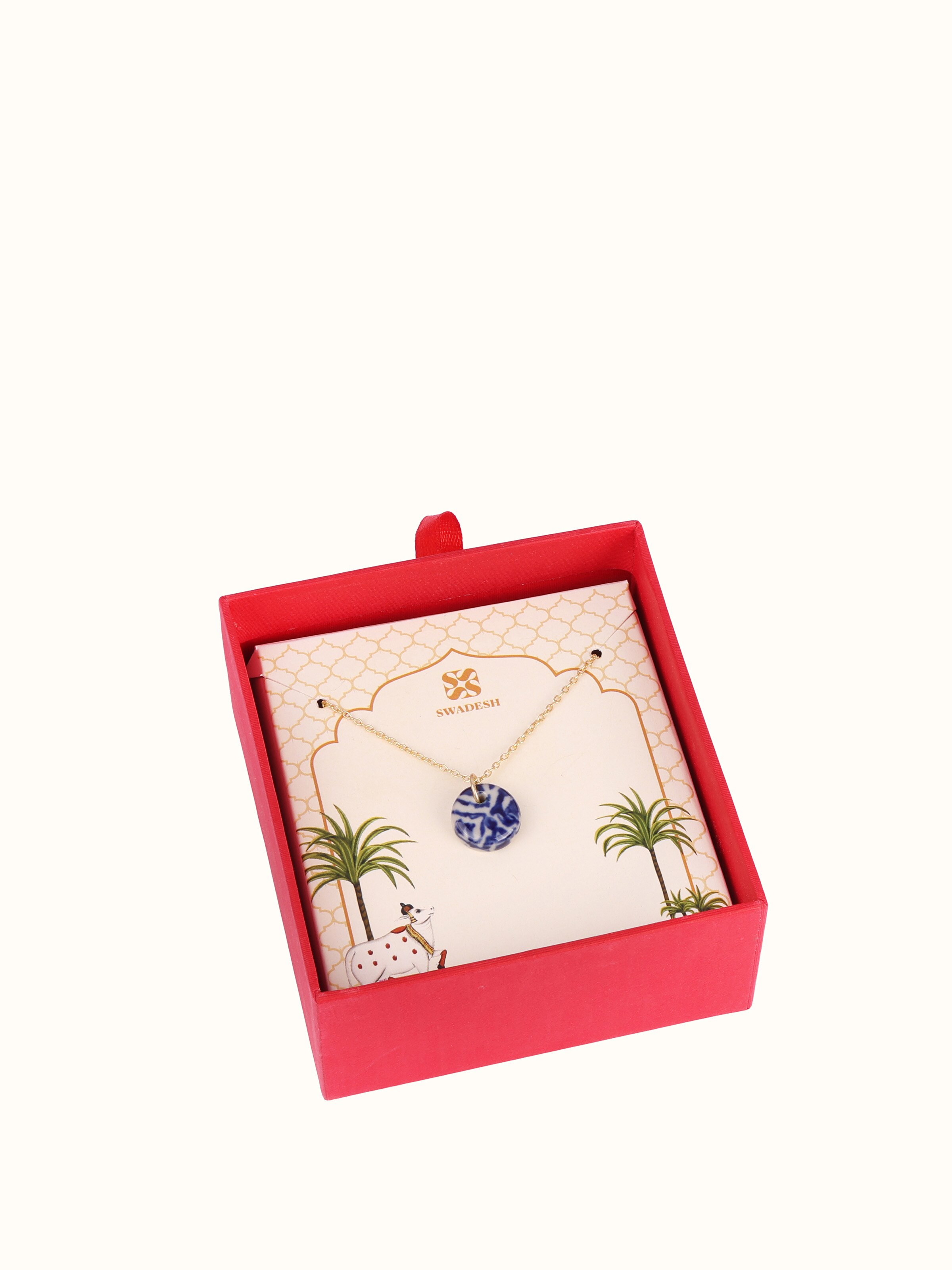 Overhead view of Ceramic Pendant & Chain