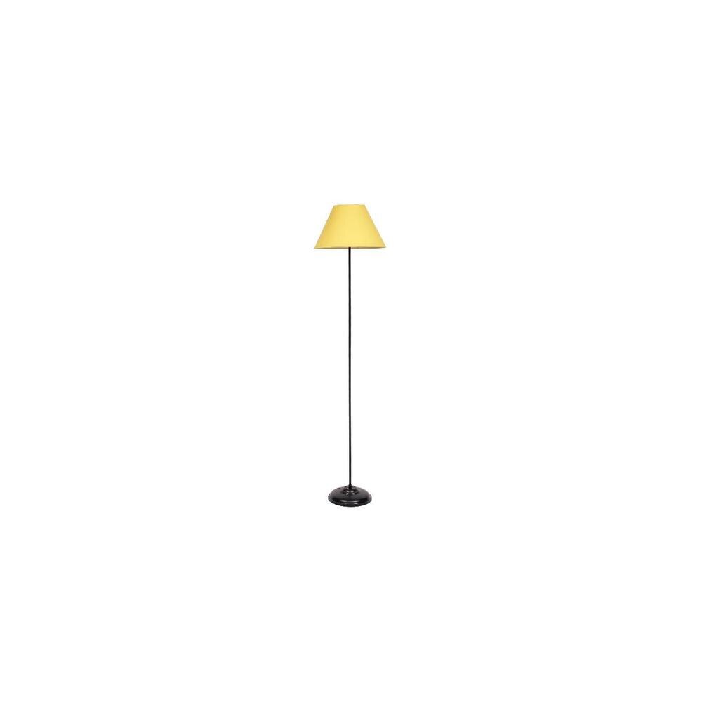 Marieke Yellow Fabric Floor Lamp with Black Iron Base