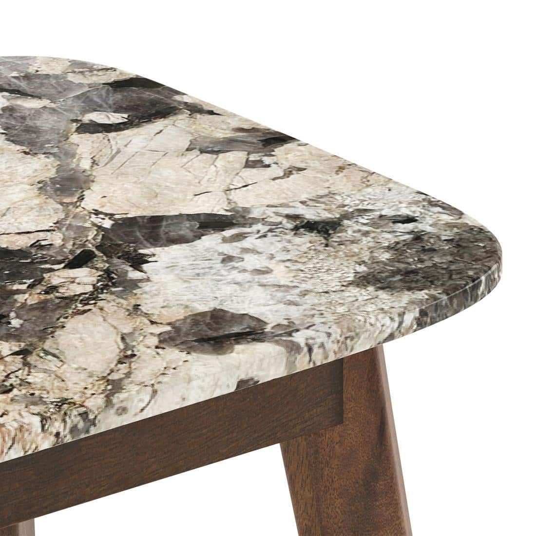 Lunar Alaska Exotic Stone 4 Seater Dining Table With Rickman Lounge Chairs