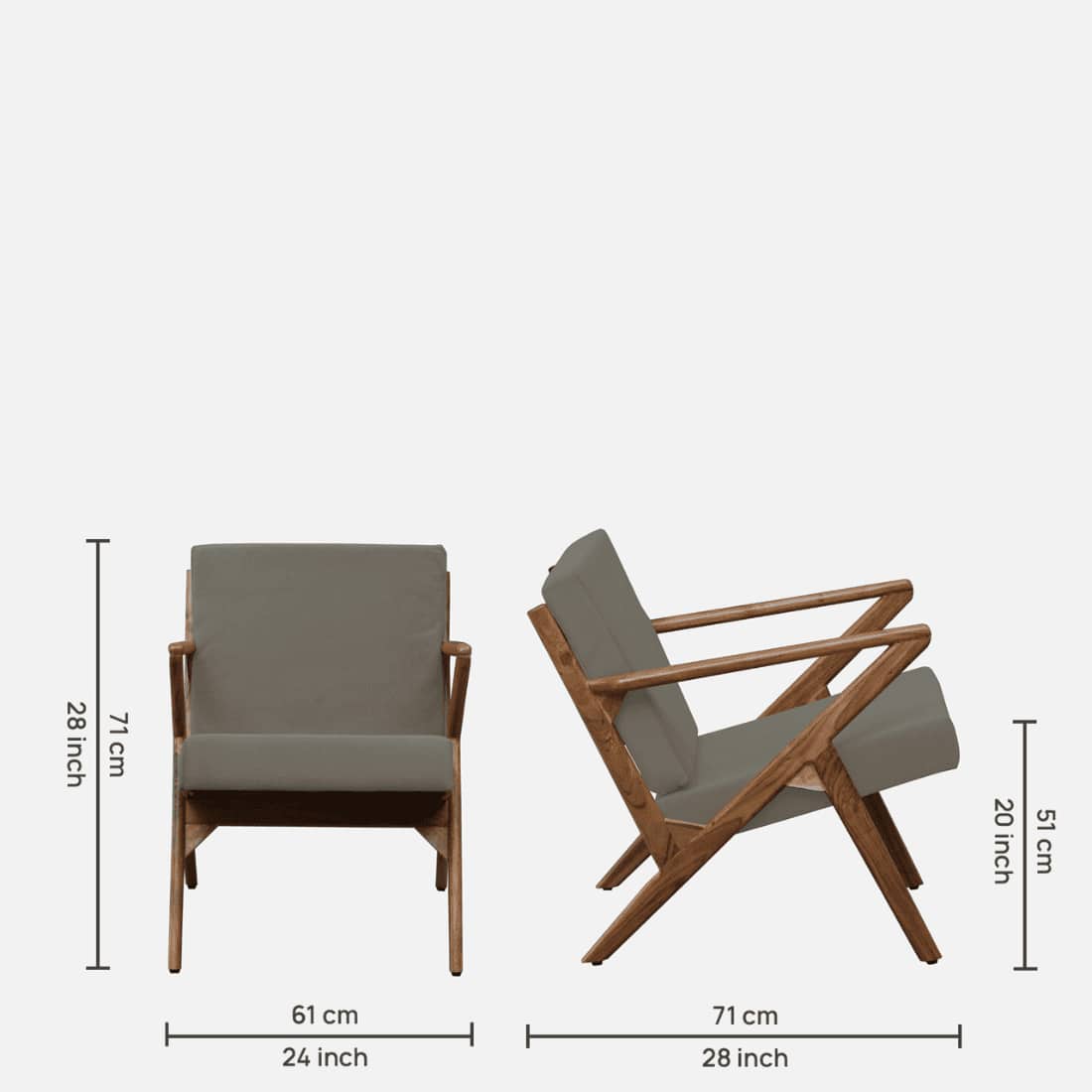 Zesta Grey Fabric Accent Chair