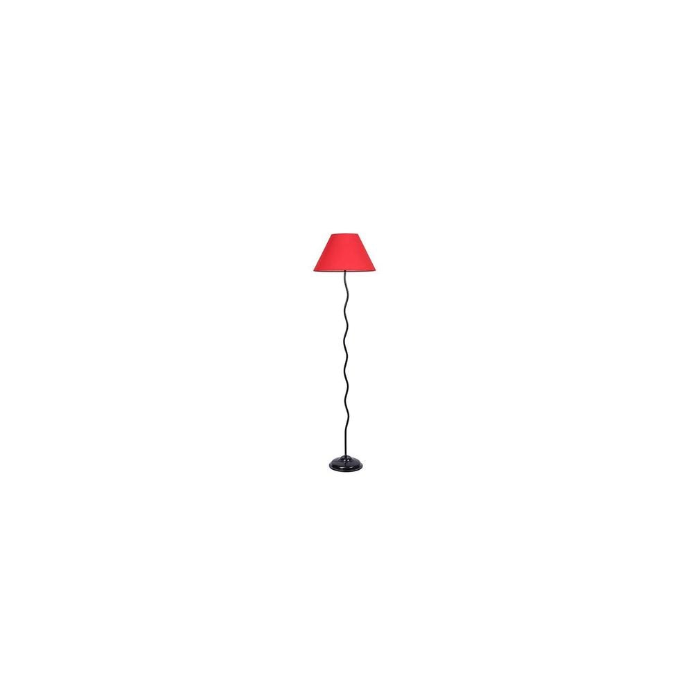Hazel Zig Zag Iron Floor lamp with Cotton Conical Red shade (Z32)