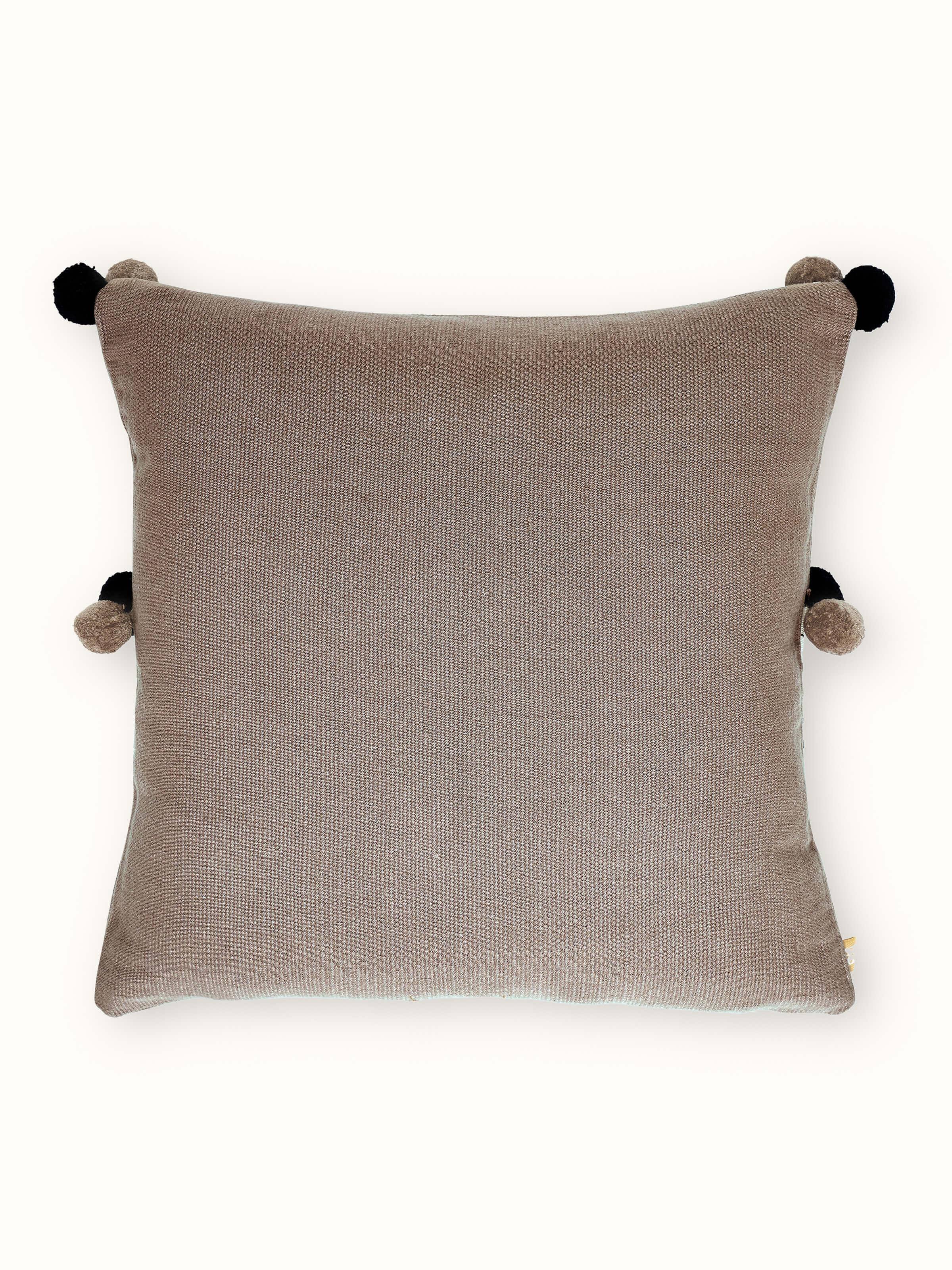 Ridhima Khaki Cotton Naga Handloom Cushion Cover