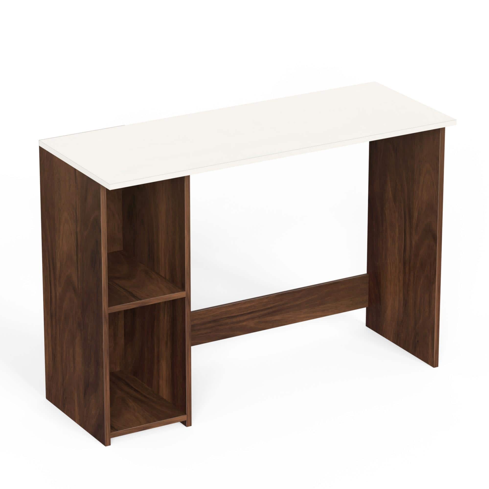 Mallium Engineered Wood Study Table In Brown Maple & White Finish