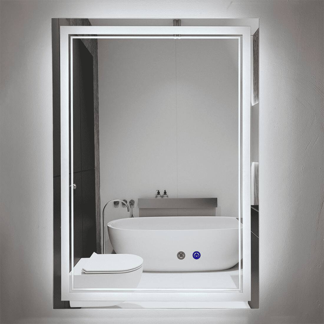 Rectangle  Vanity Mirror with Lights Modern LED Mirror