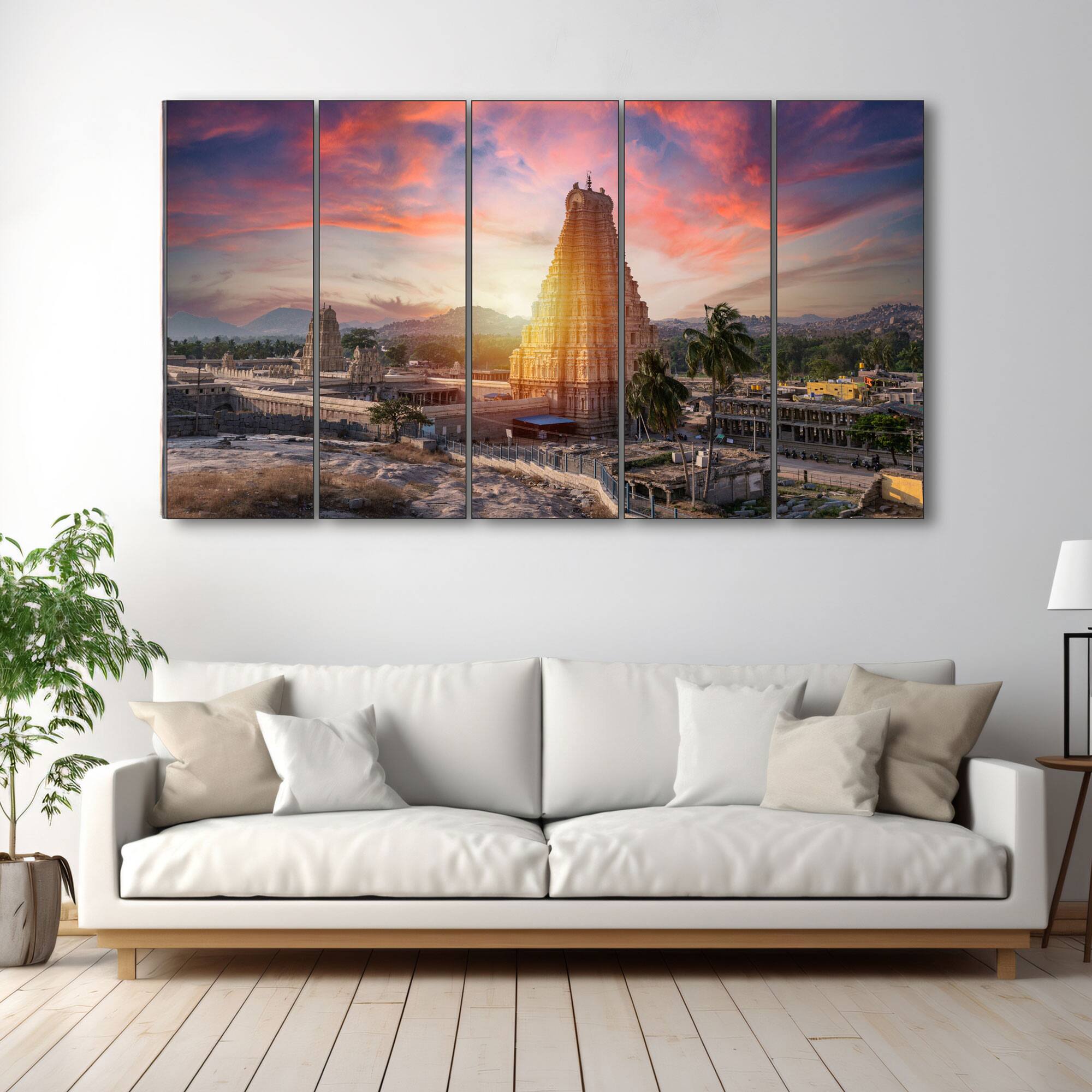 The Castle Decor Temple Wall Painting Wooden Framed 27x48 Inch (Style 1) - The Castle Decor