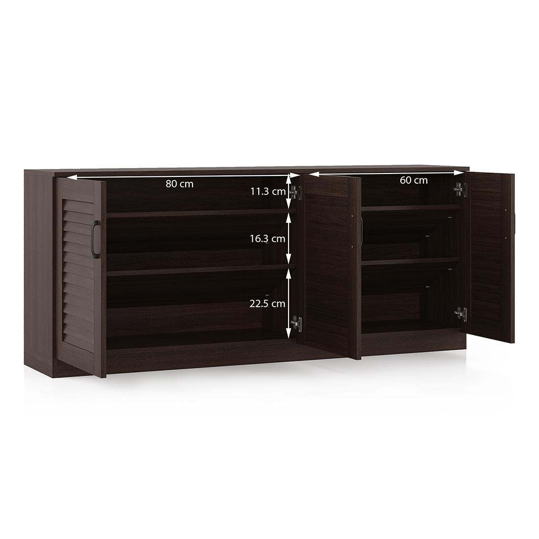 Bennis 21 Pair Shoe Rack in Dark Walnut Finish