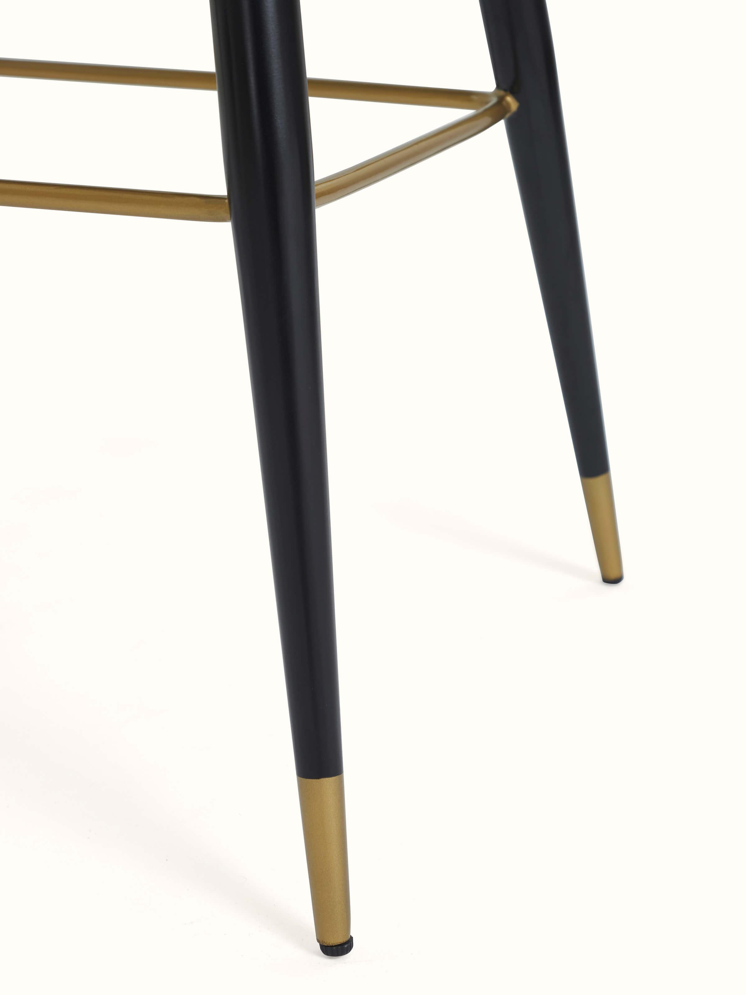 Side view of Upholstered Metal Bar Chair focusing on the ergonomic design and sturdy frame.