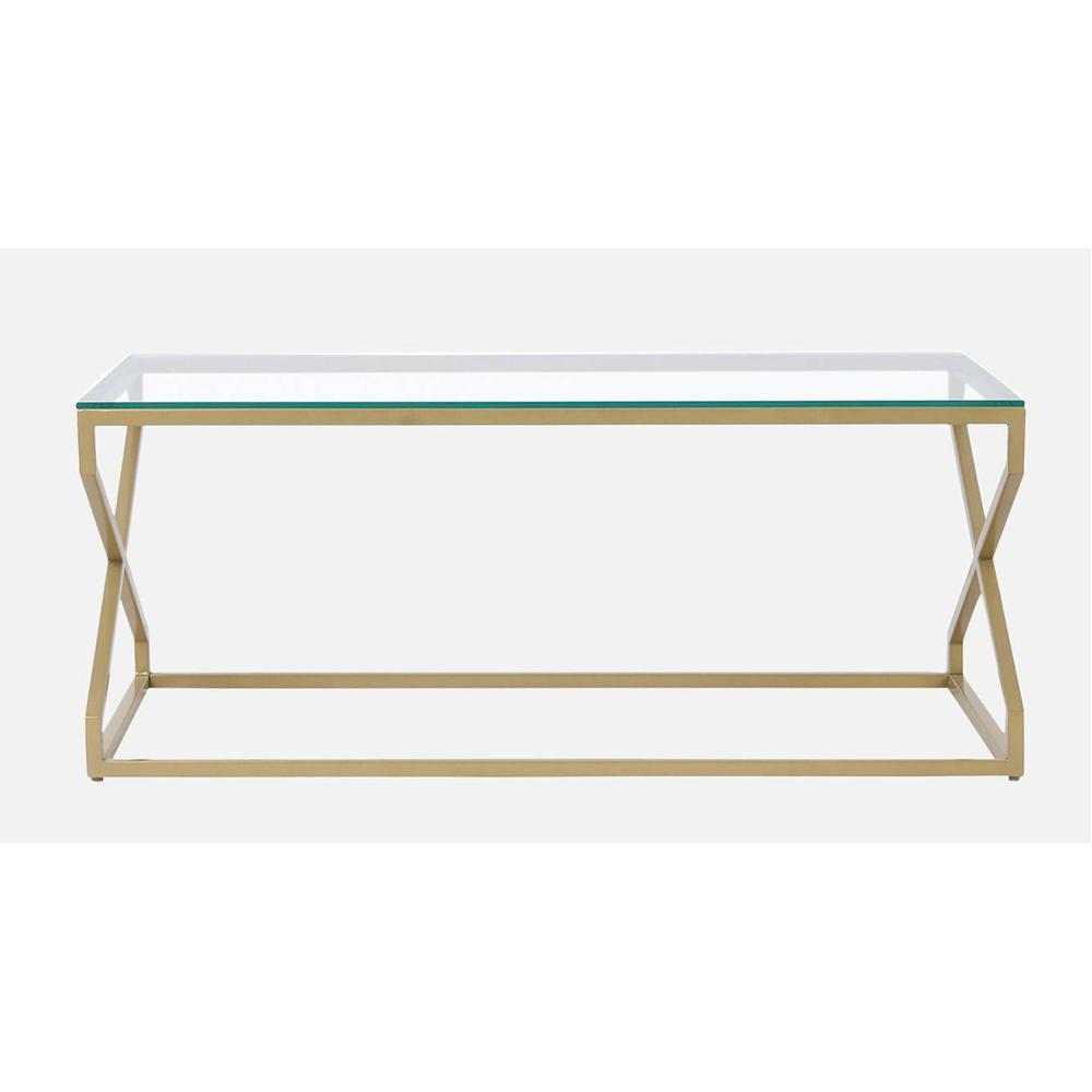 Melbourne Glass Coffee Table In Gold Finish