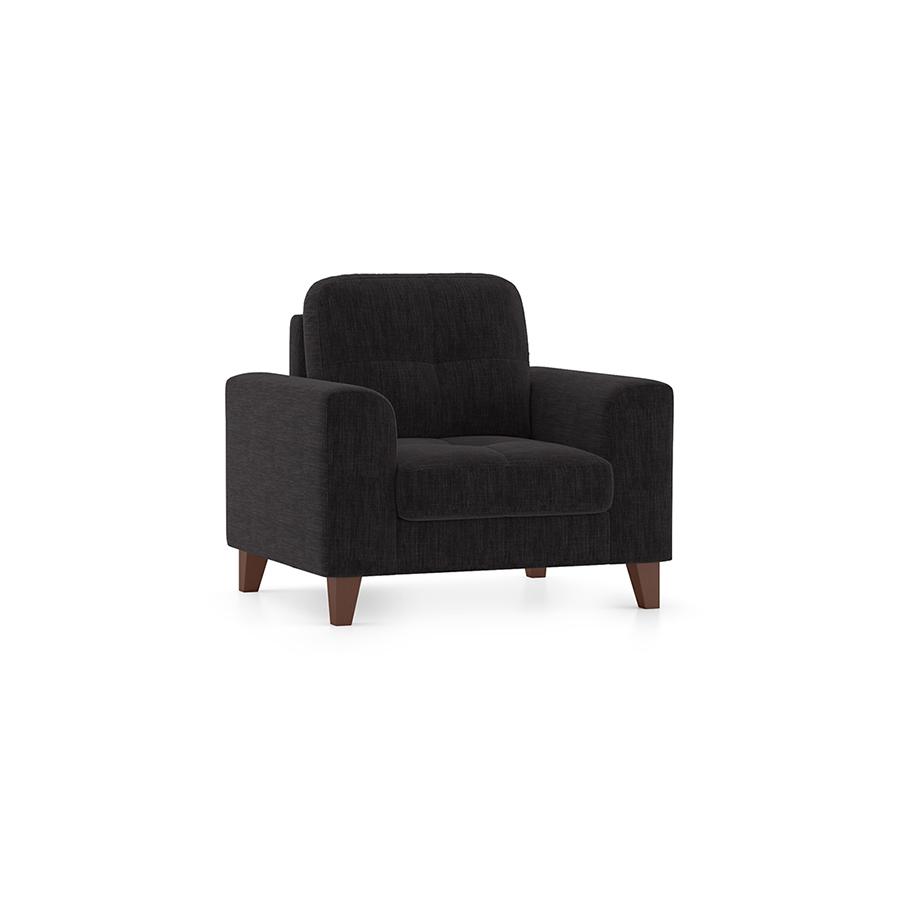 Verona Premium 1 Seater Fabric Sofa in Graphite Grey Colour
