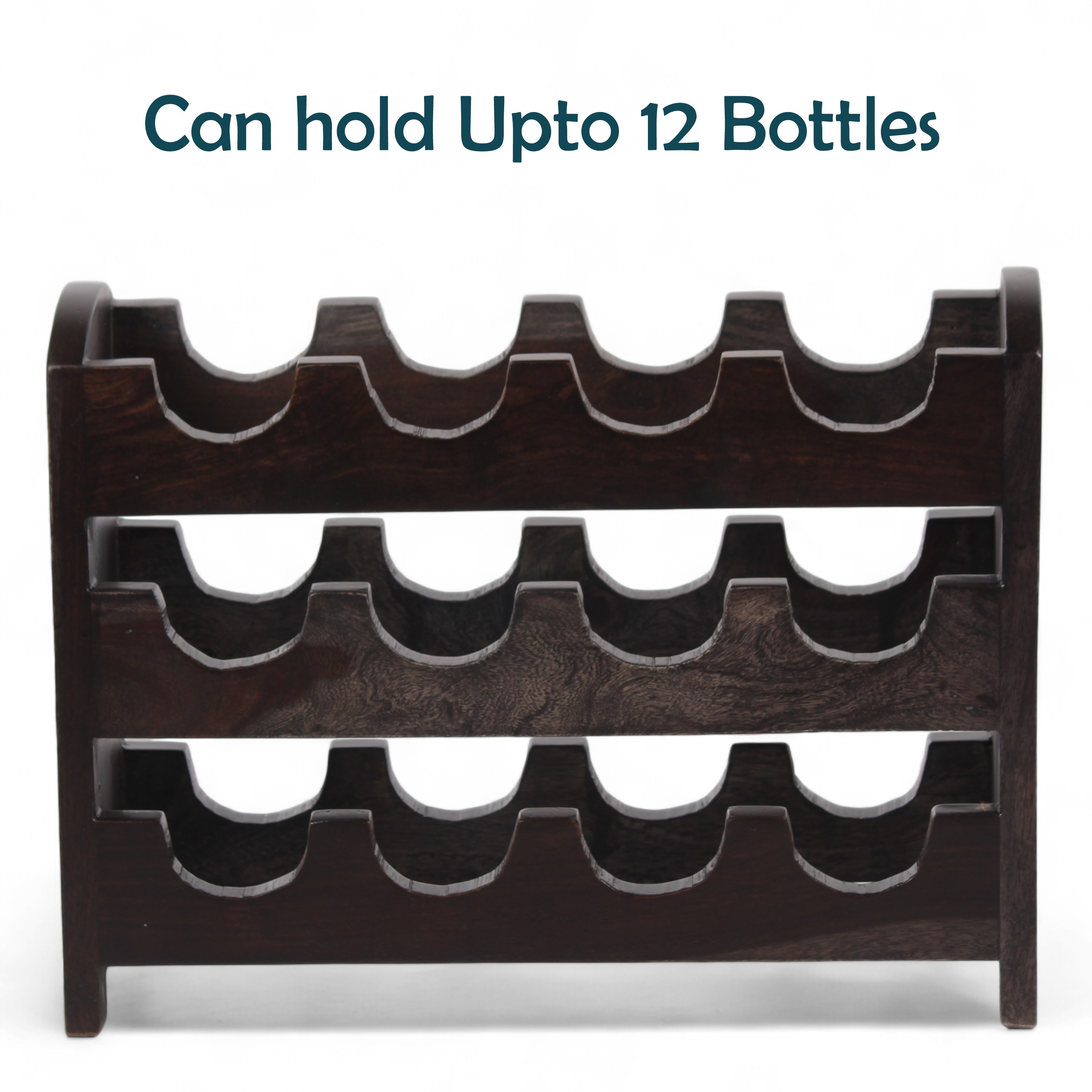Kassel Sheesham Wood Wine Rack for 12 Bottles in Mahogany Finish