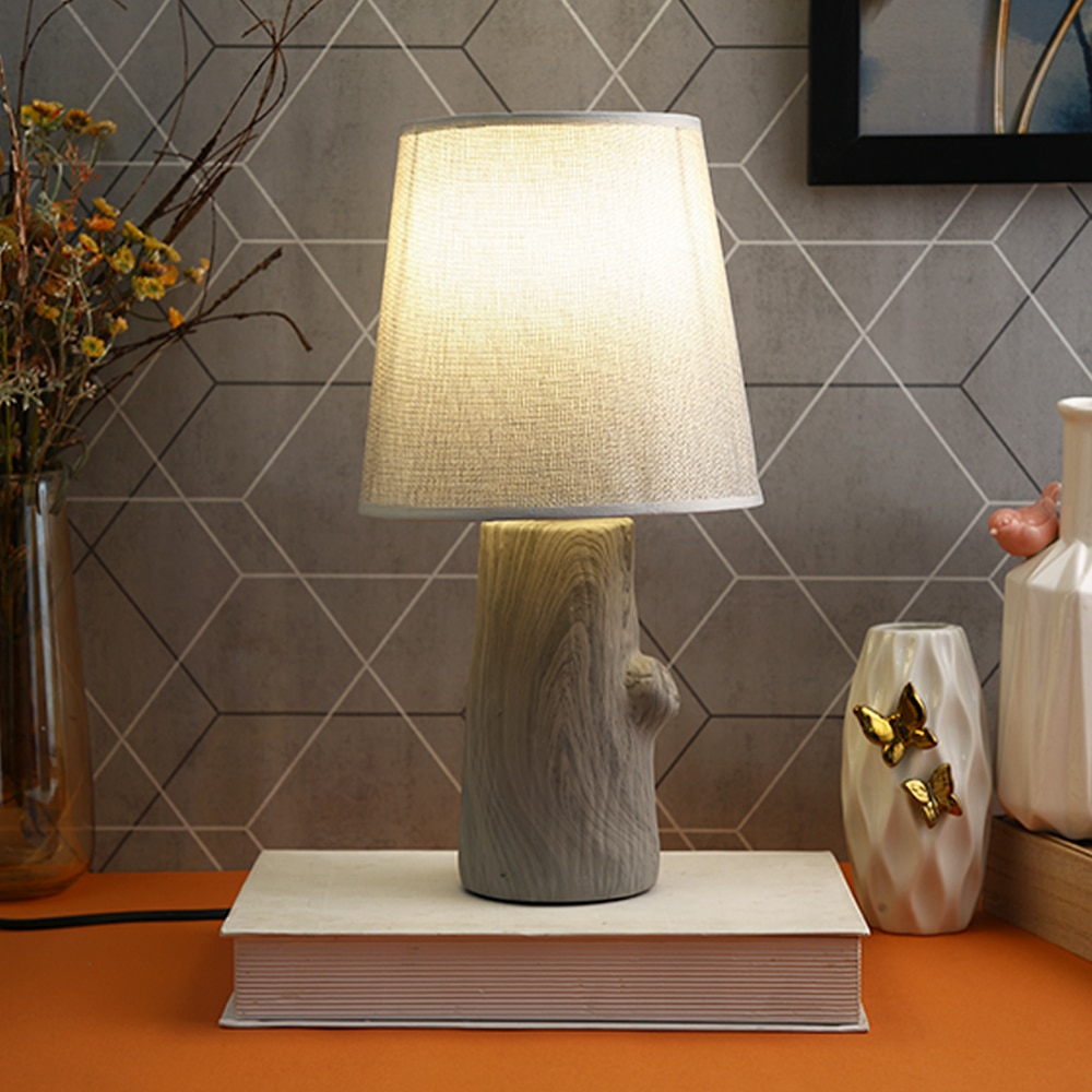Ceramic Table Lamp Grey Timeless Elegant Design