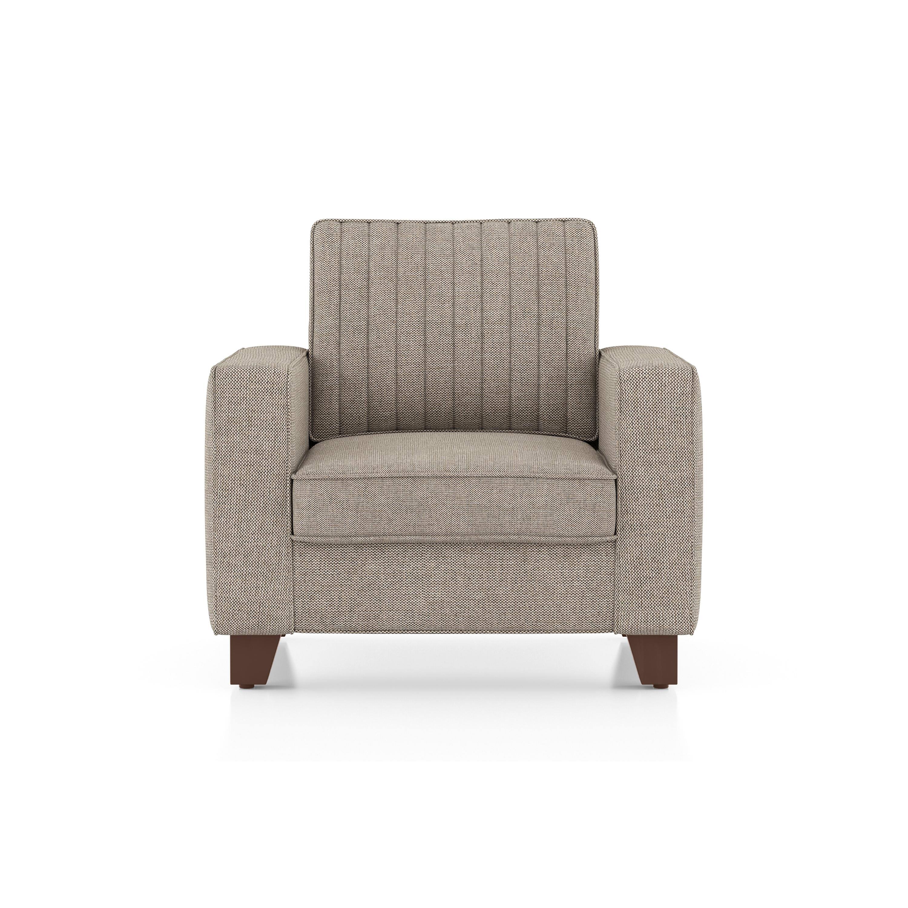 Apollo Neo 1 Seater Fabric Sofa in Mist Brown Colour (Back Height : Regular, Cushion Type : Soft)