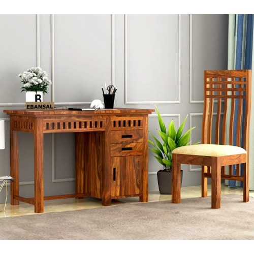 Aspen Solid Wood Study Table in Teak Finish-image-46