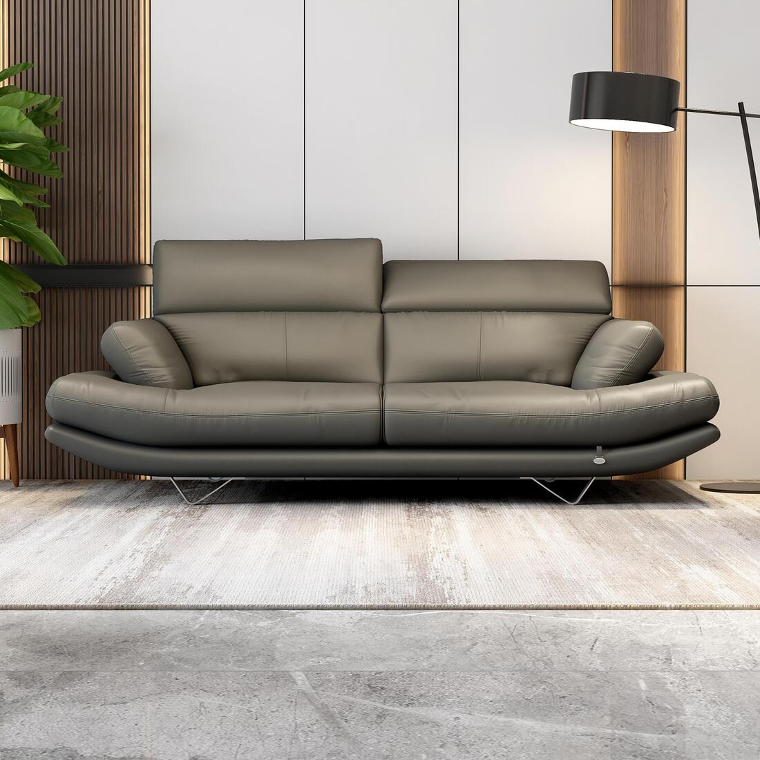 Orlando 3 Seater Leatherette Sole in Slate Grey Colour - Durian