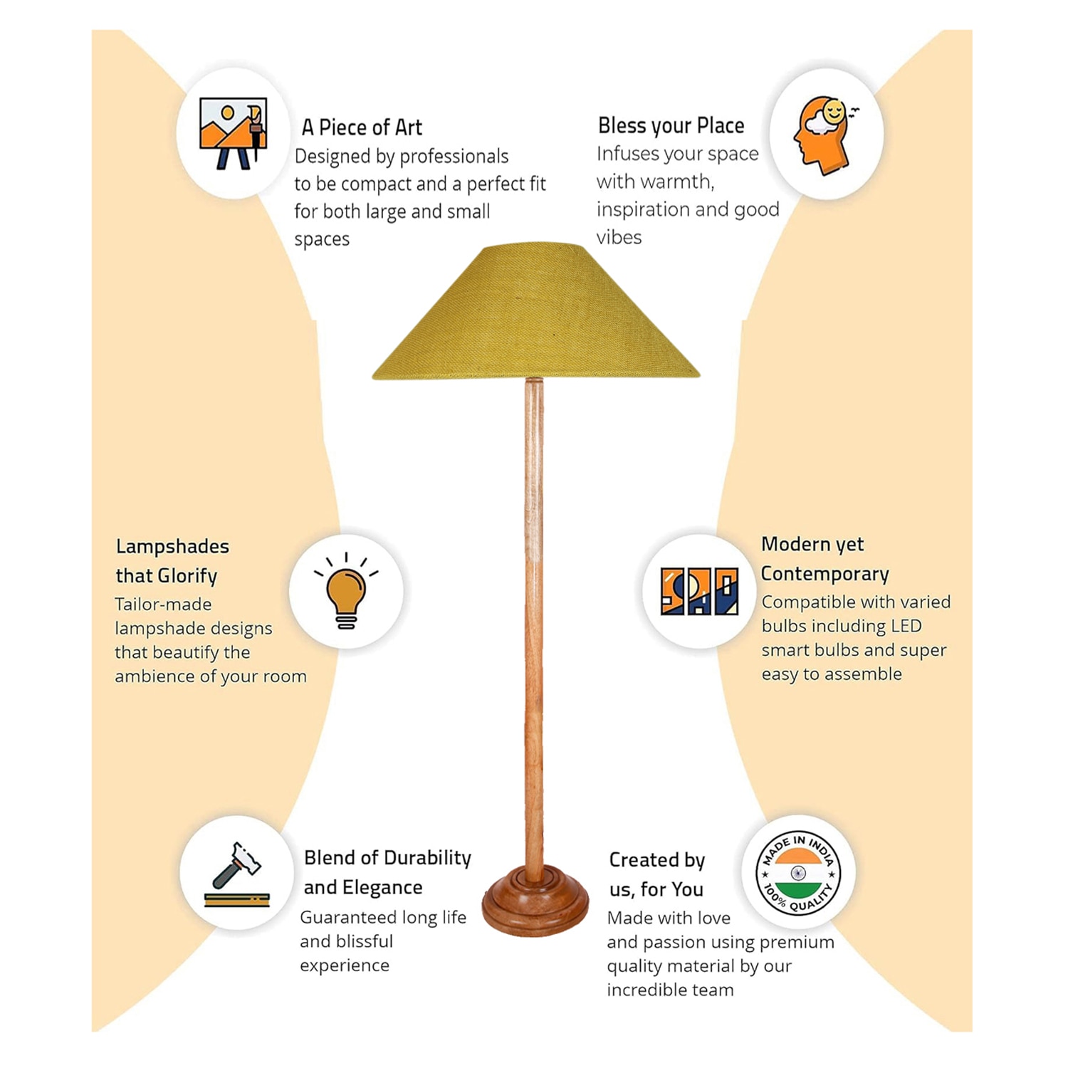 Devansh Wooden Foor Lamp