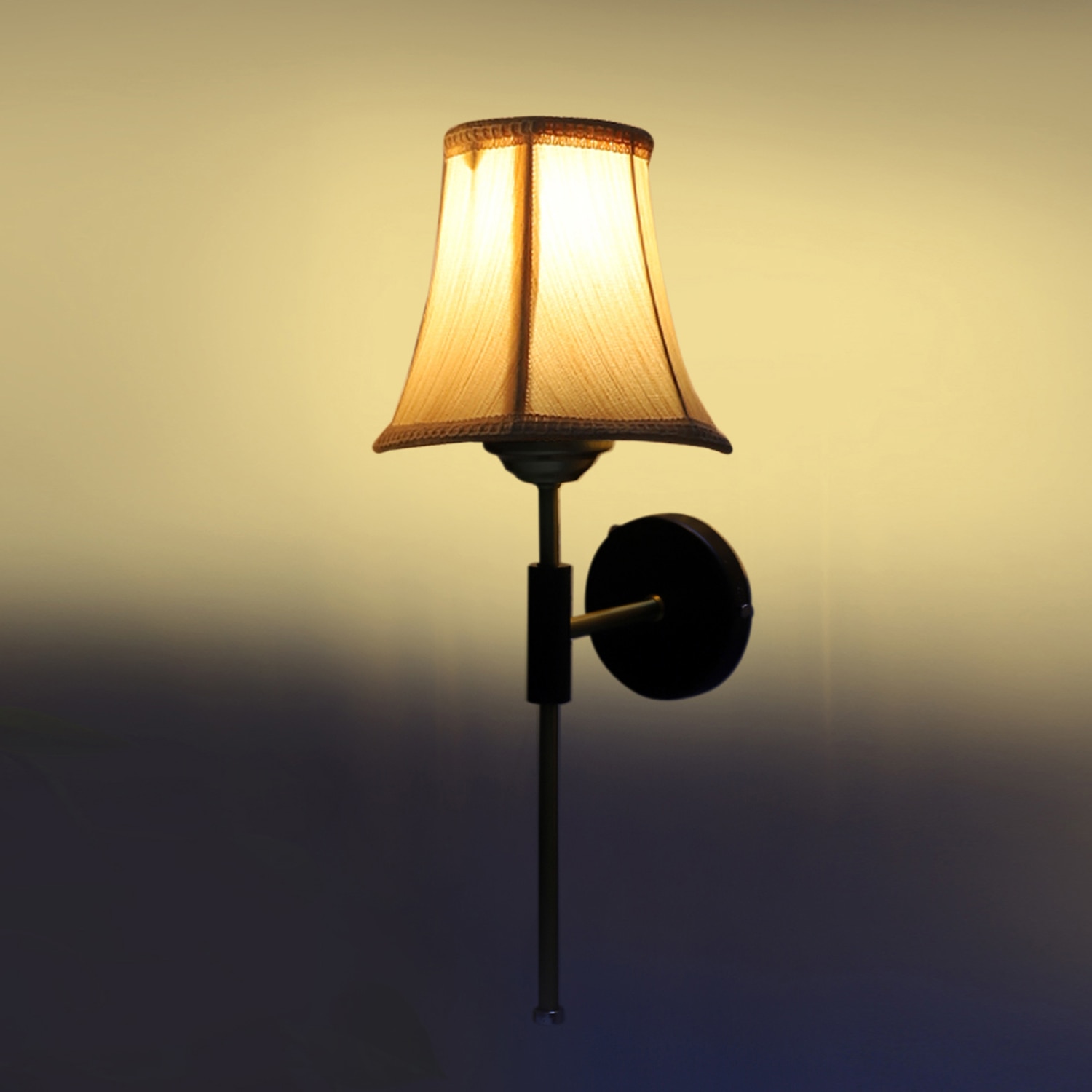 Devansh Metal Wall Mounted Lamp With Off-White Cotton Shade