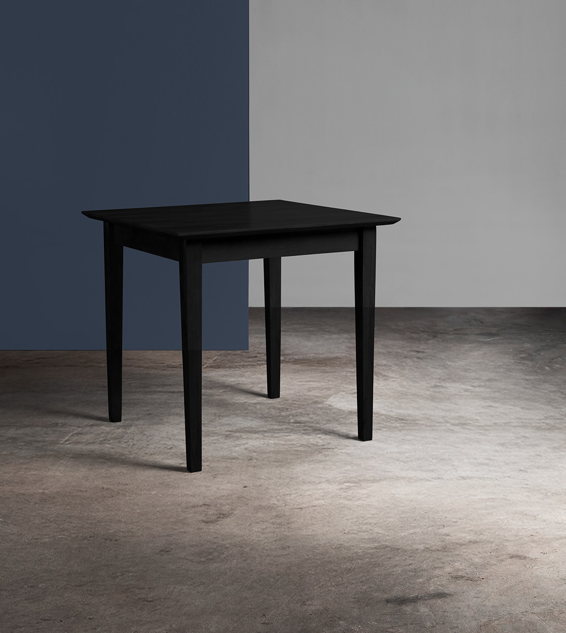 Old Ham Solid Wood Dining Table In Black Finish