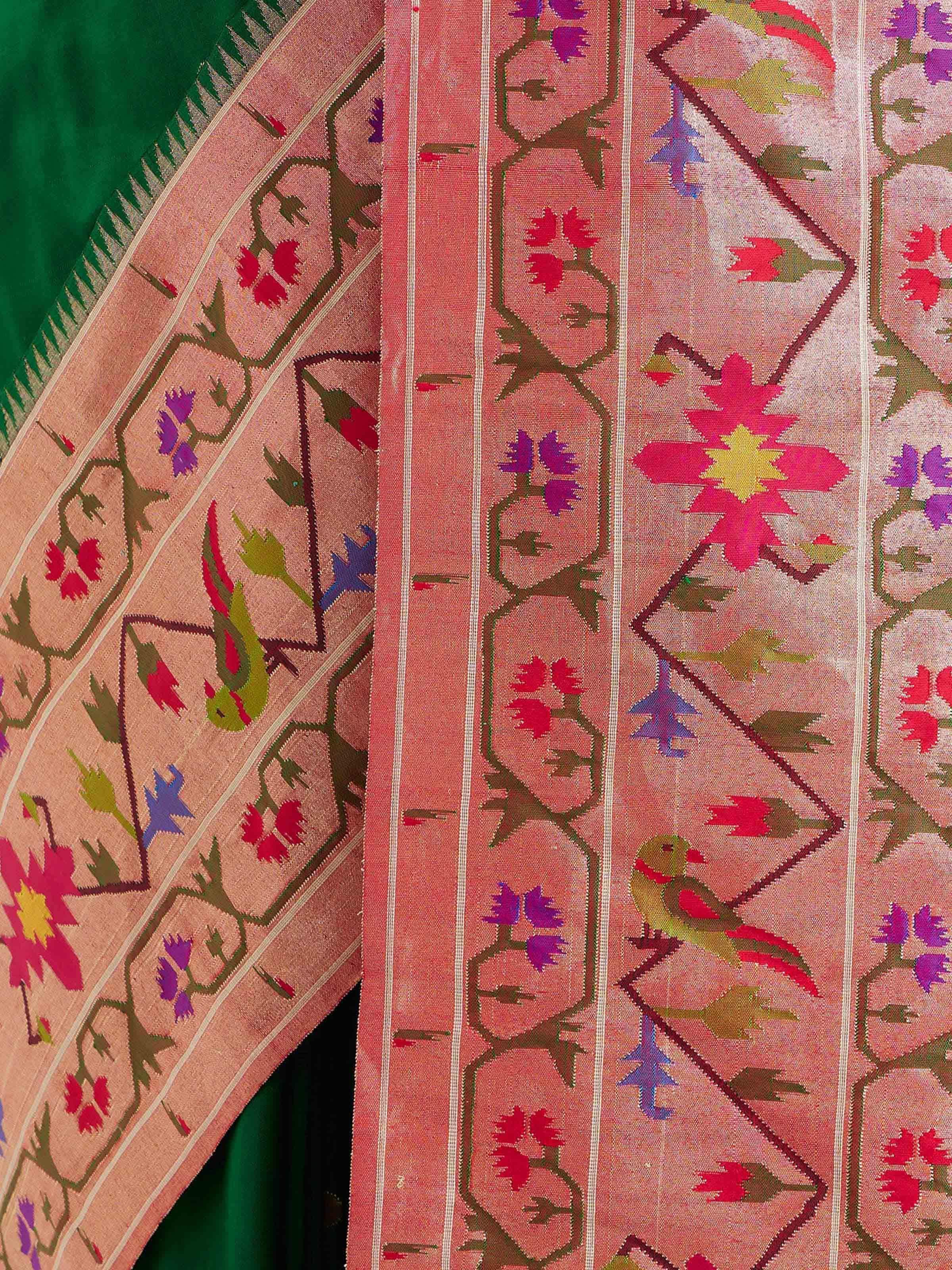 Green Silk Paithani Saree