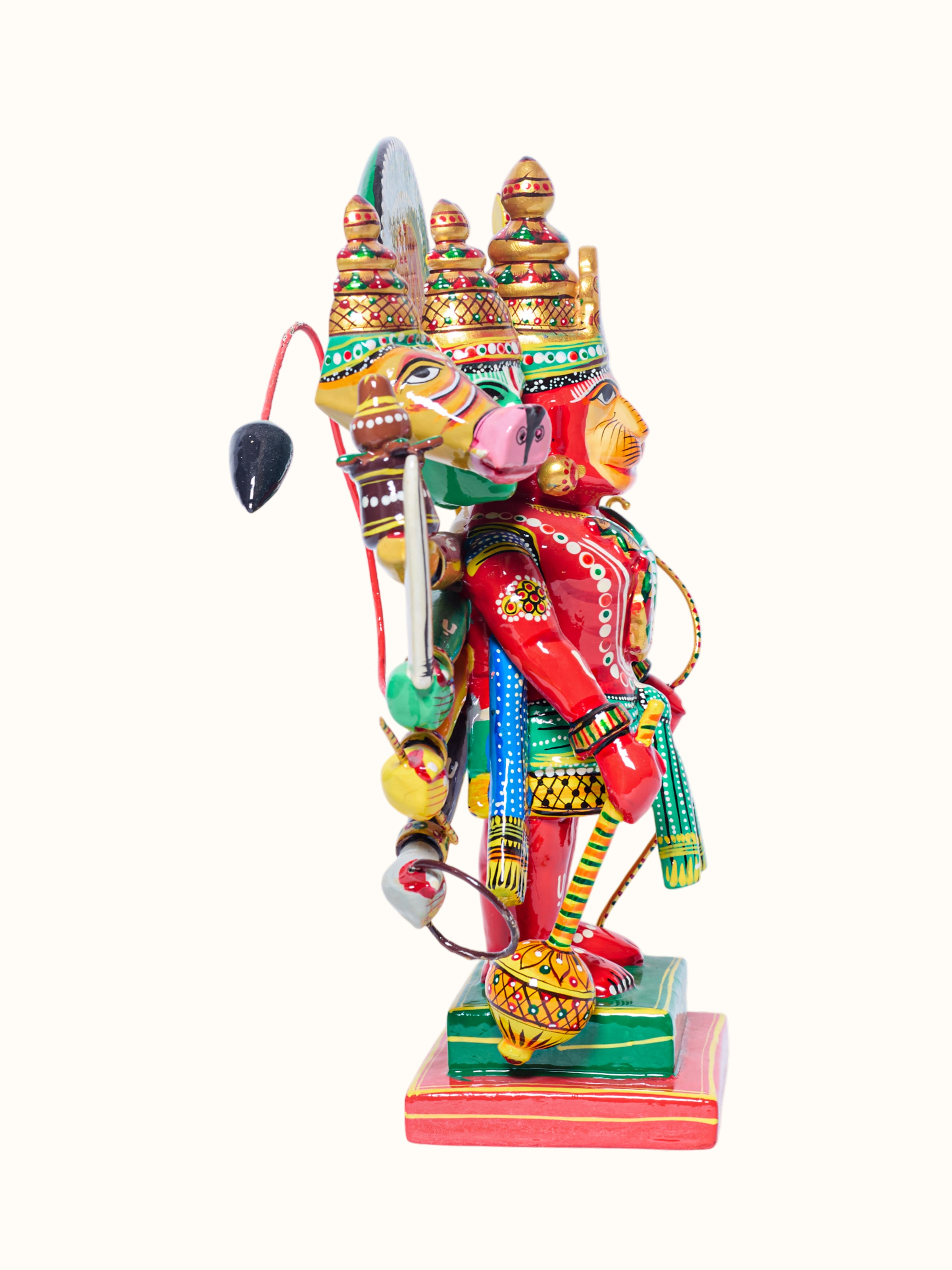 Wood Panchmukhi Hanuman Idol