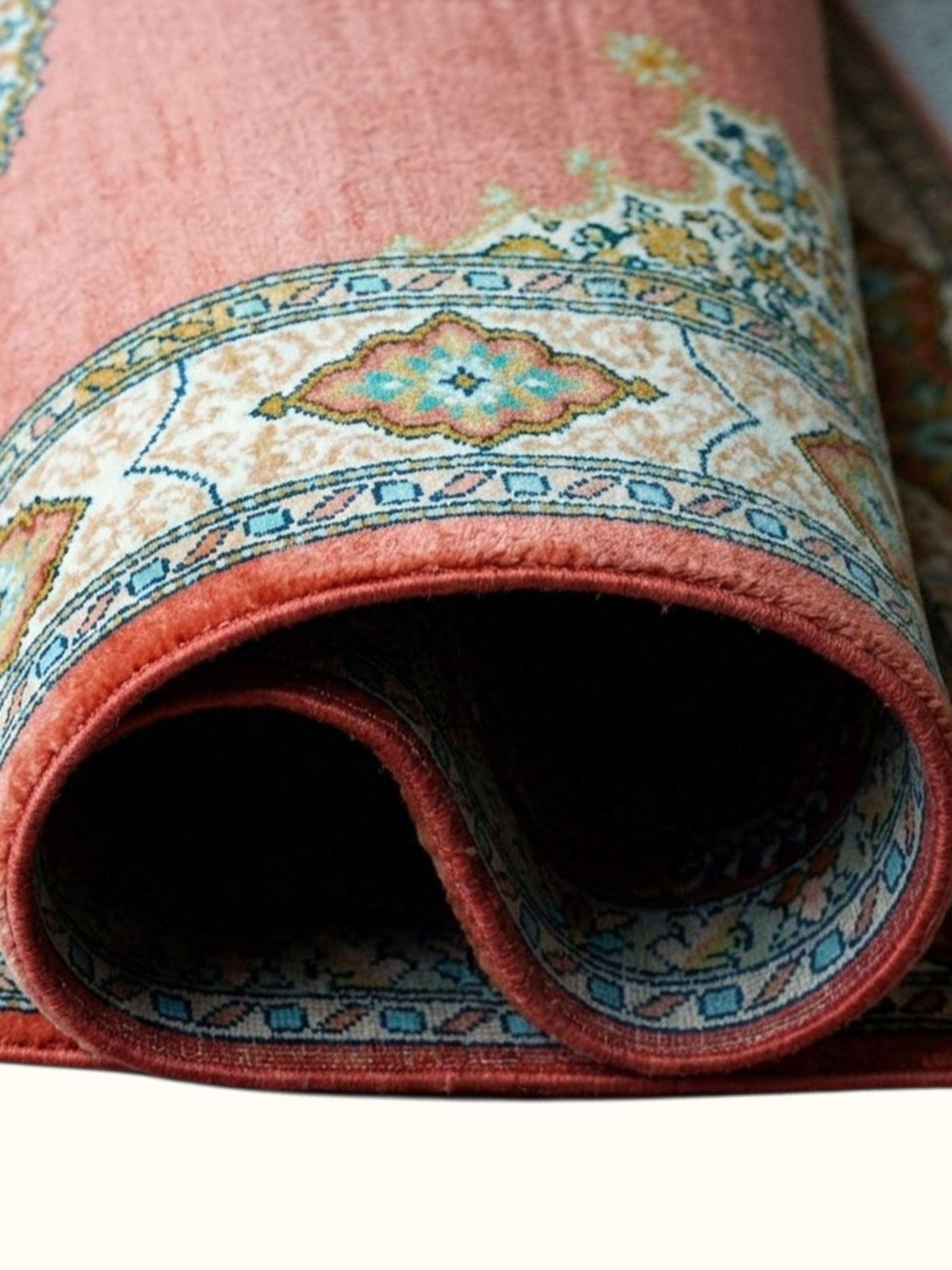 Traditional Persian Rust Opan Kashmir Silk Hand-Knotted Carpet