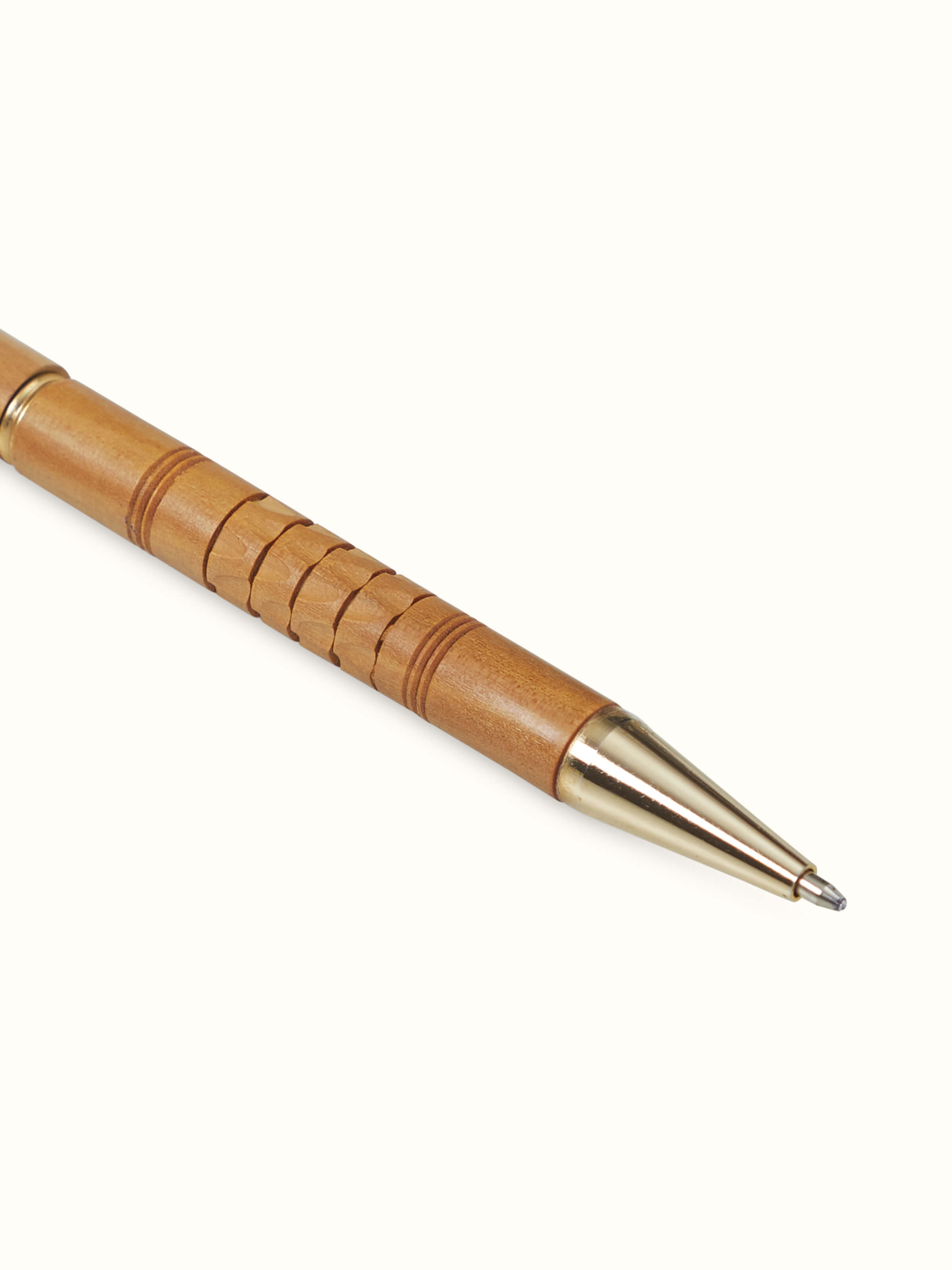 Back view of Carved Sandalwood Pen by Swadesh showing the refined, polished wooden texture and overall craftsmanship.