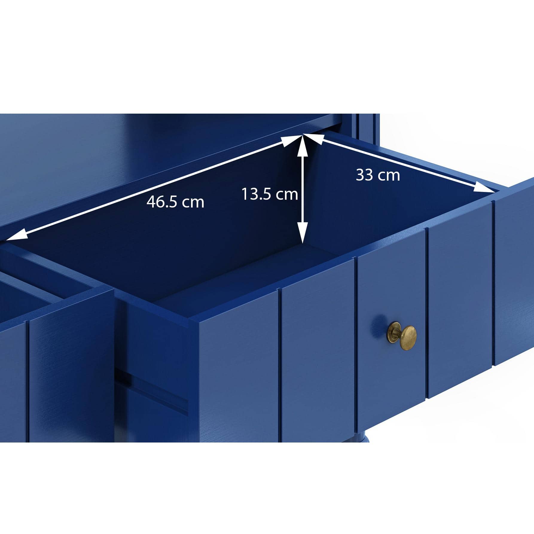 Collier Solid Wood Free Standing TV Unit in Royal Blue Finish