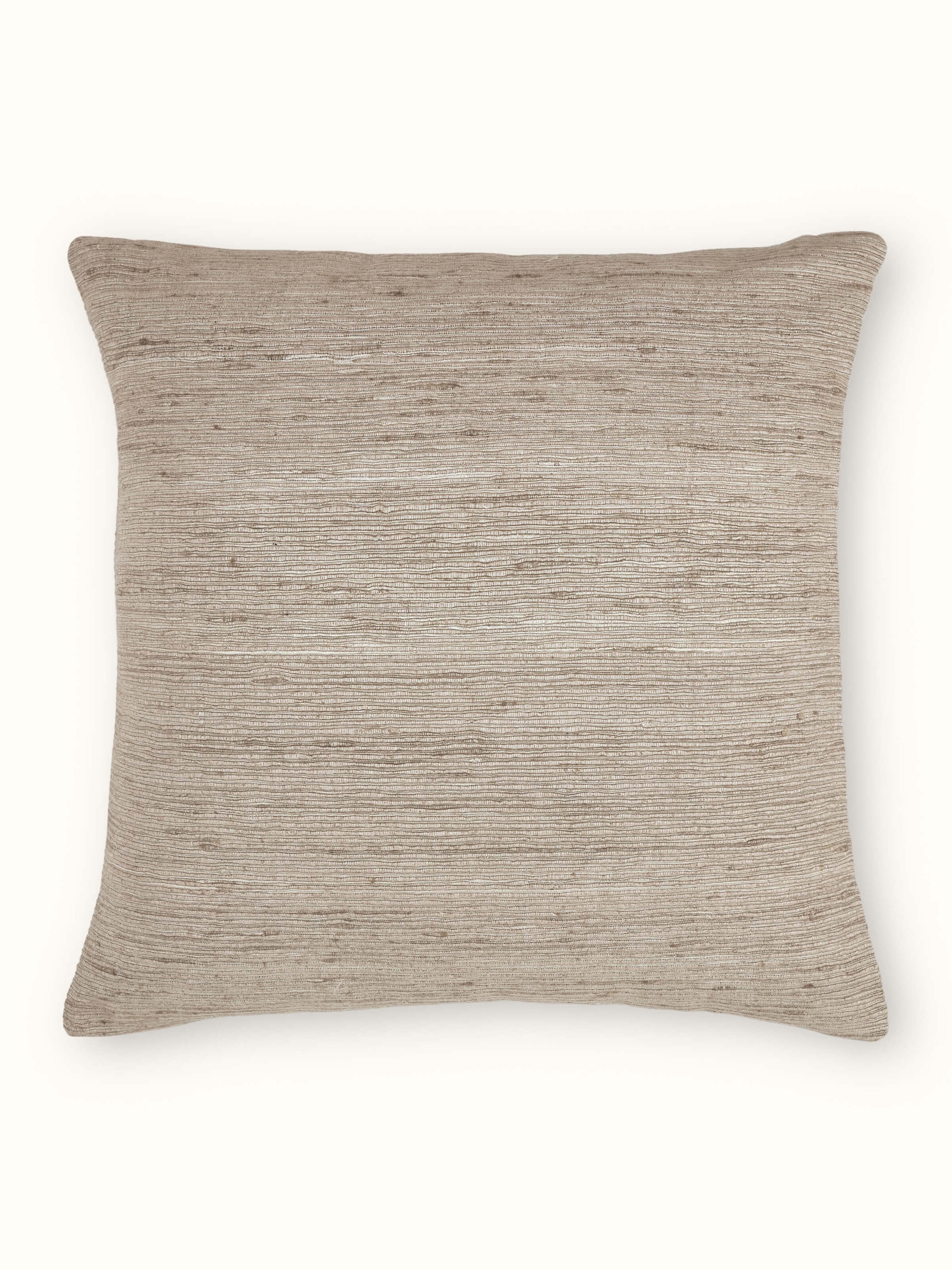 Ujjwal Light Brown Silk Slub Handloom Cushion Cover