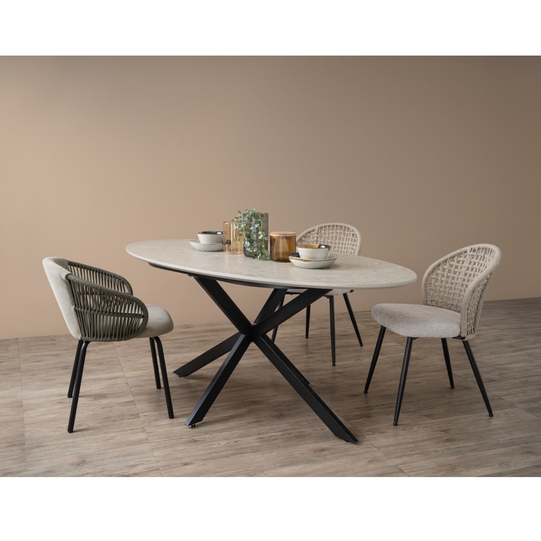 Scandinavian Allur Dining Chair Matte Black Finish - Nestnordic